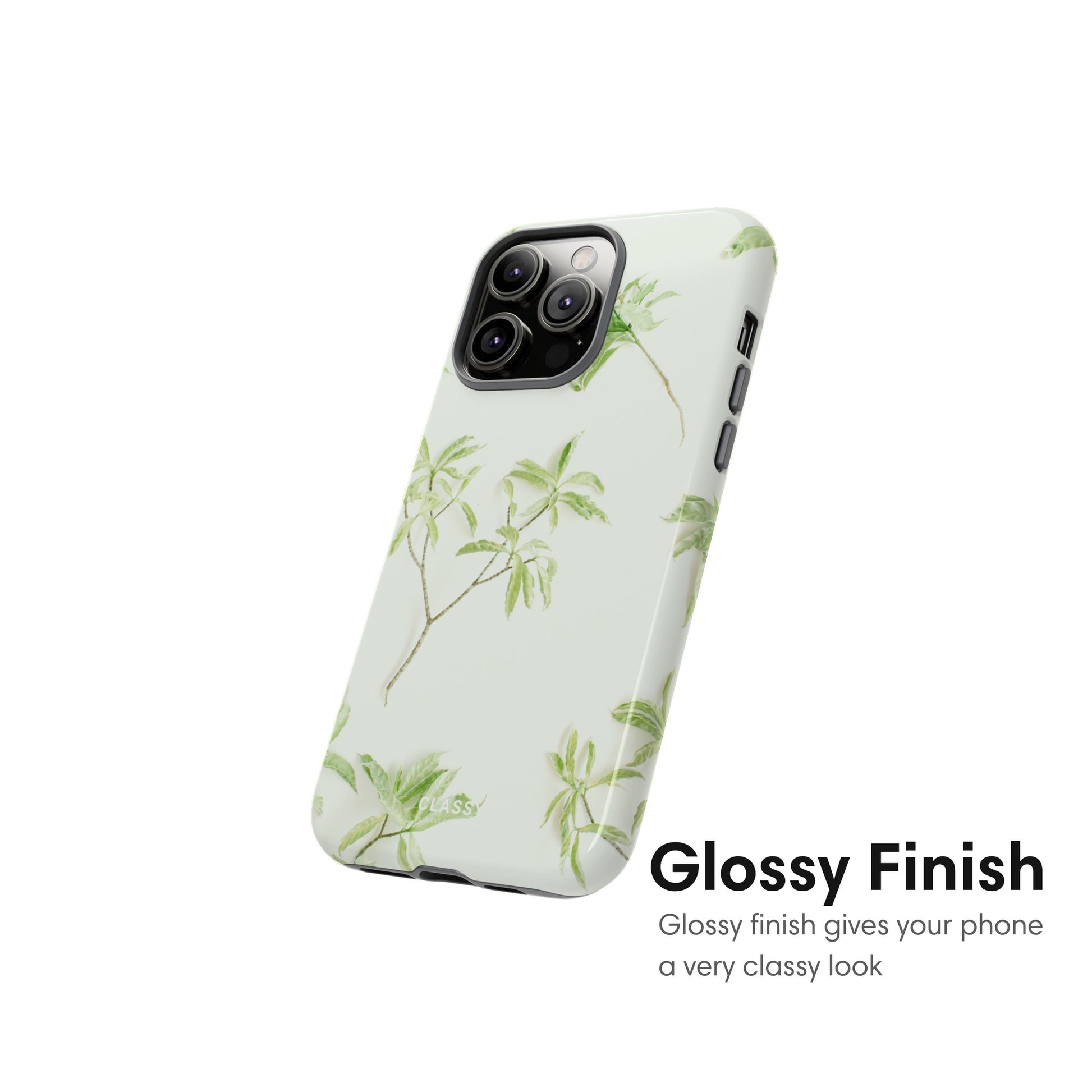 Little Leaves White Tough Case glossy