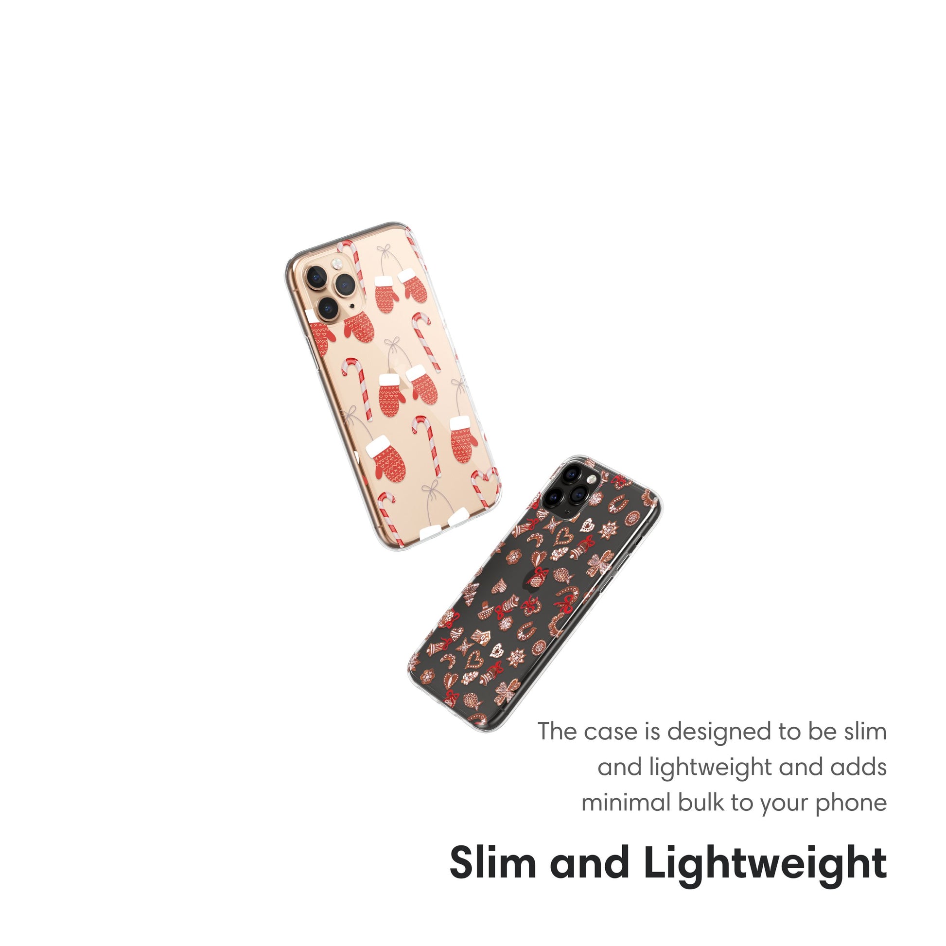Little Red Gloves Christmas Clear Case slim and lightweight