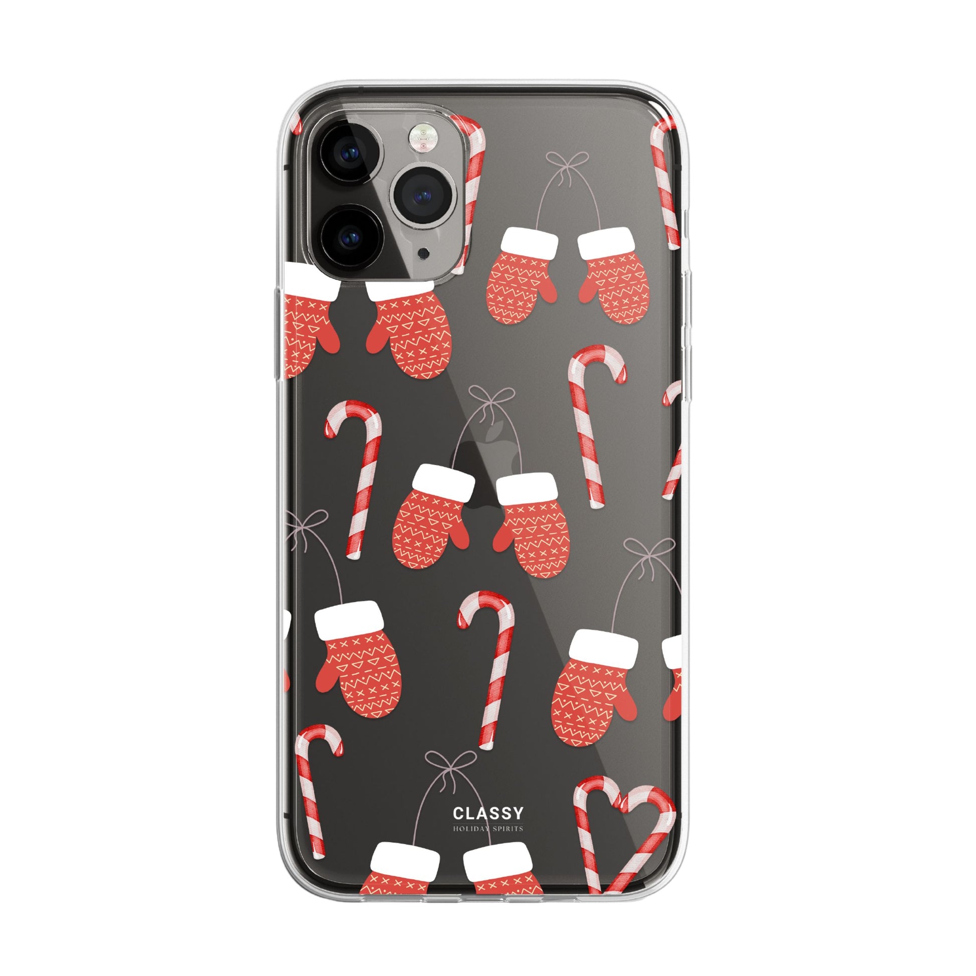 Little Red Gloves Christmas Clear Case front