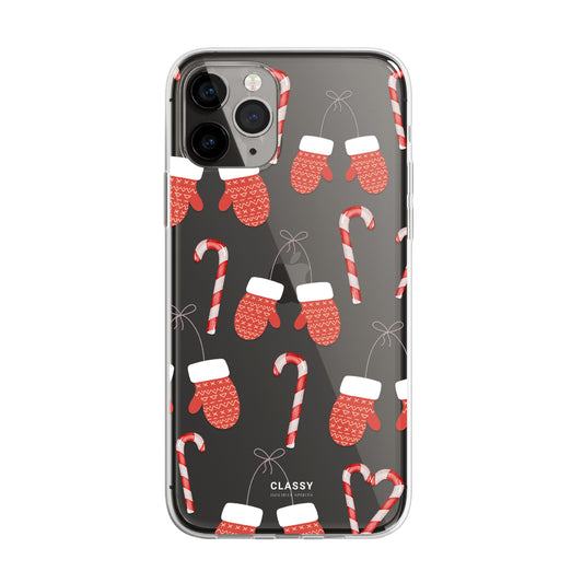 Little Red Gloves Christmas Clear Case front