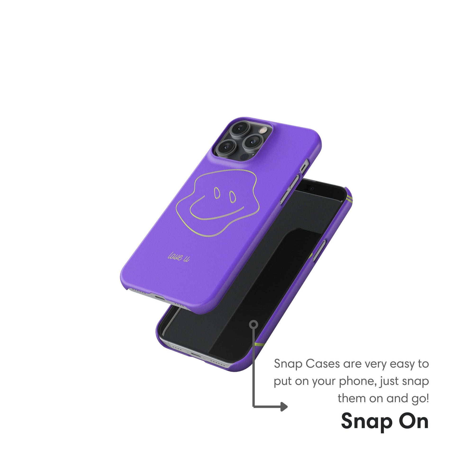 love u Purple Snap Case snap on