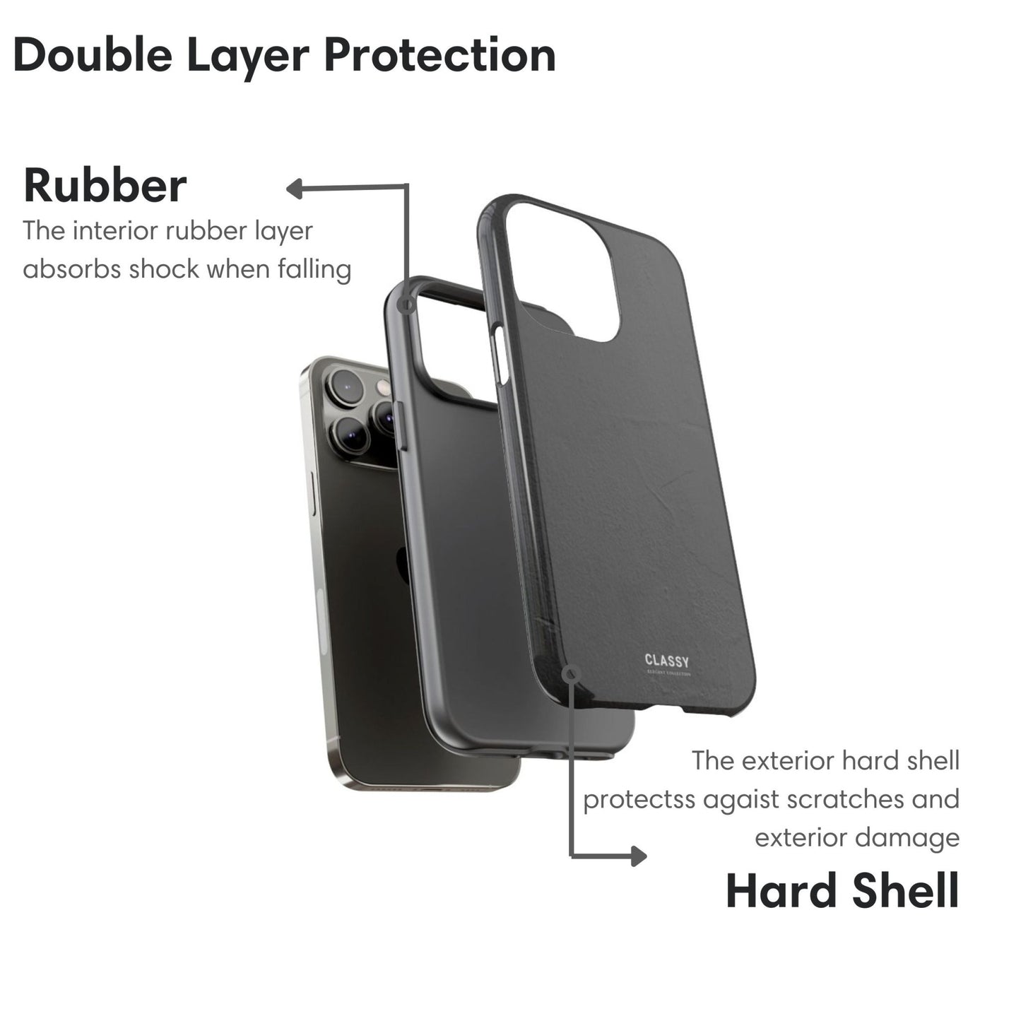 Minimalistic Dark Gray Tough Case - Classy Cases - Phone Case - iPhone 17 - Glossy - 