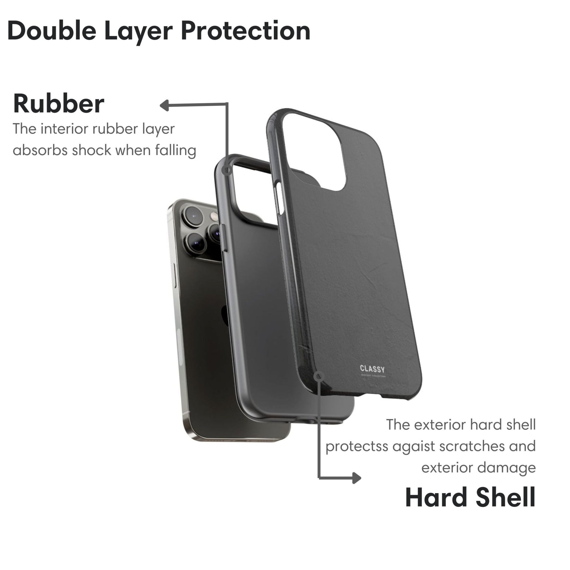 Minimalistic Dark Gray Tough Case - Classy Cases - Phone Case - iPhone 17 - Glossy - 