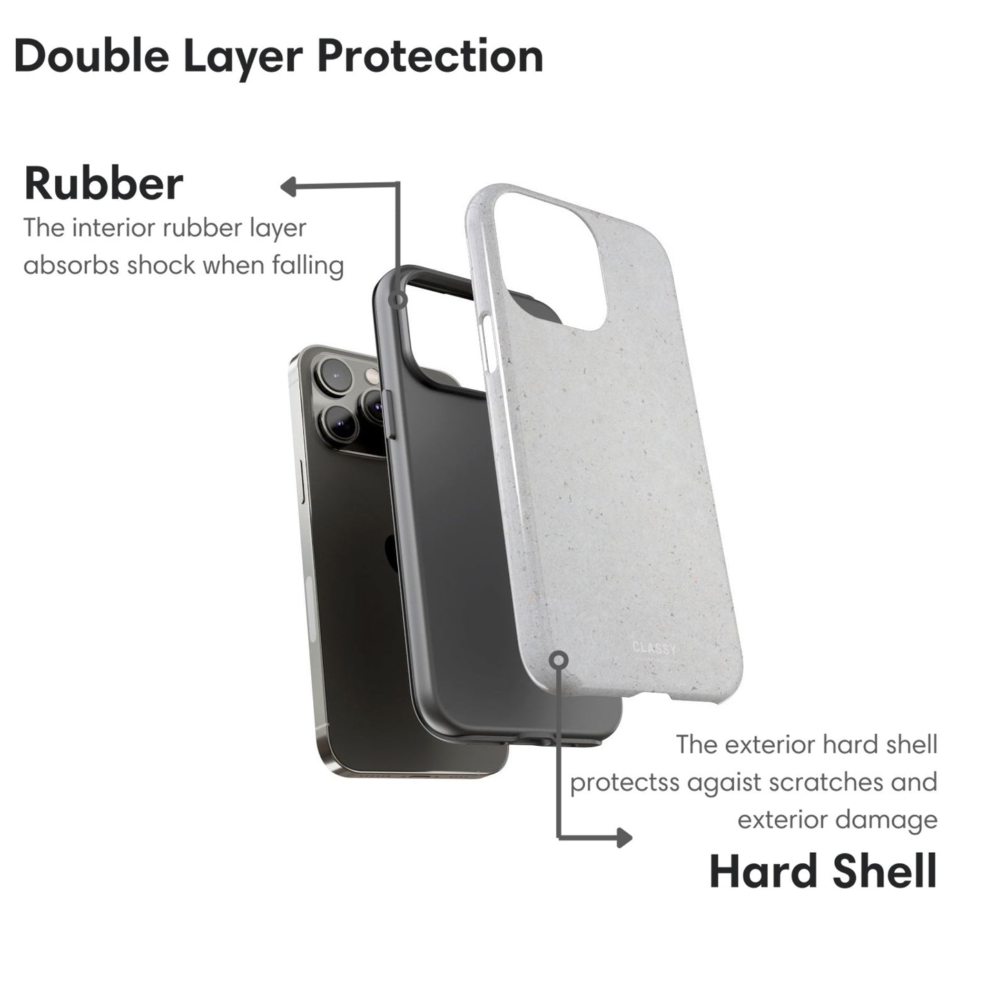Minimalistic Gray Tough Case - Classy Cases - Phone Case - iPhone 17 - Glossy - 