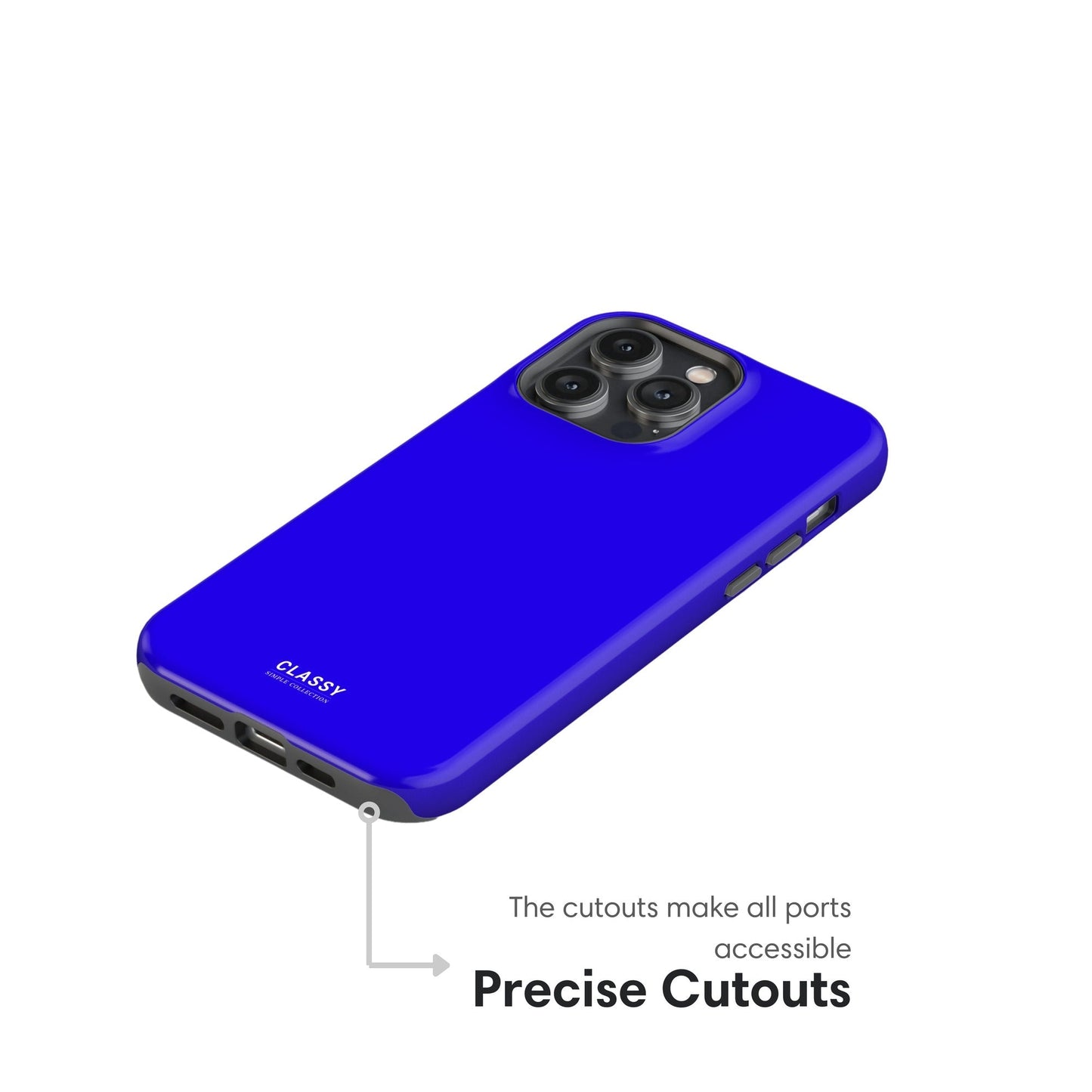 Neon Navy Blue Tough Case - Classy Cases - Phone Case - iPhone 17 - Glossy - 