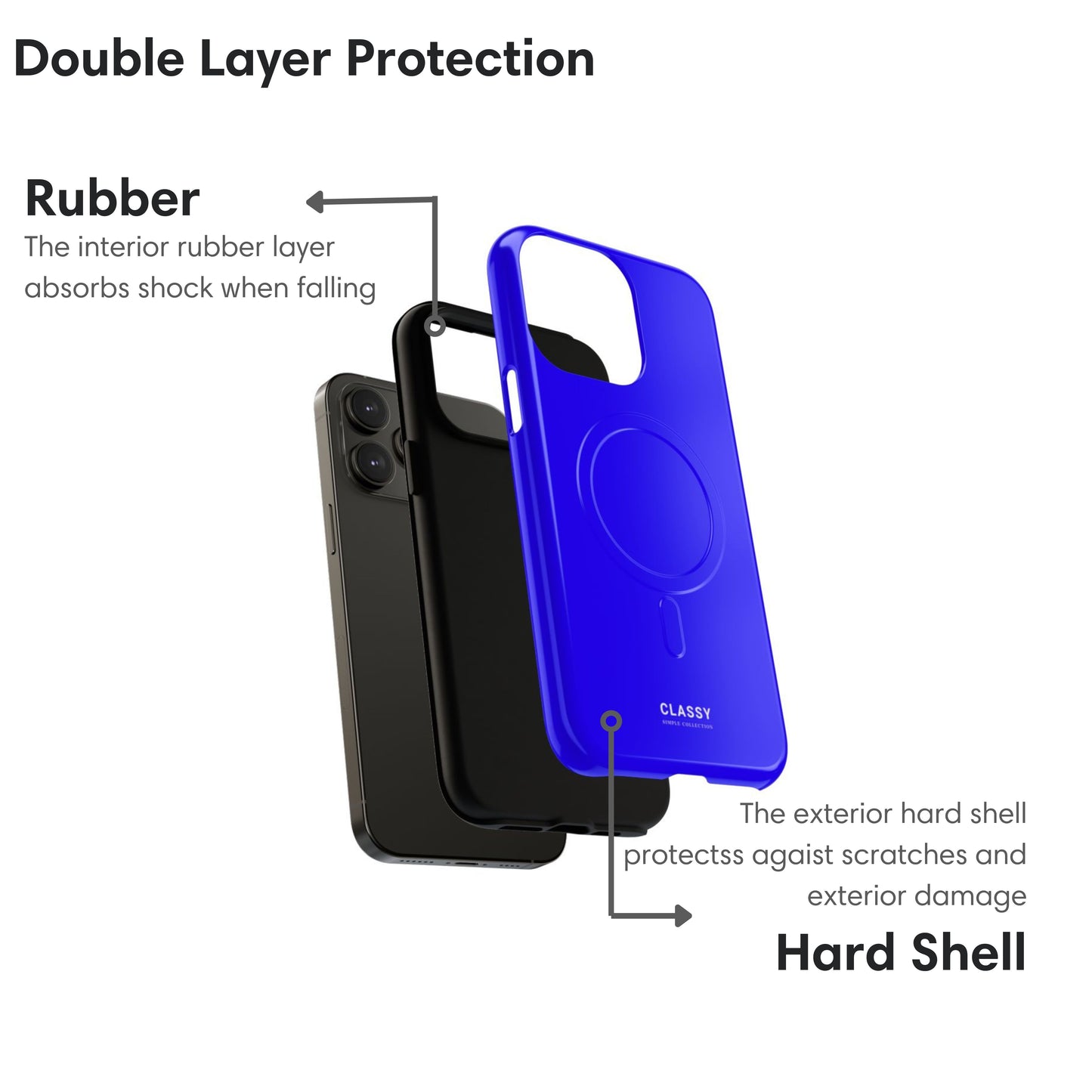 Neon Blue MagSafe Tough Case layers