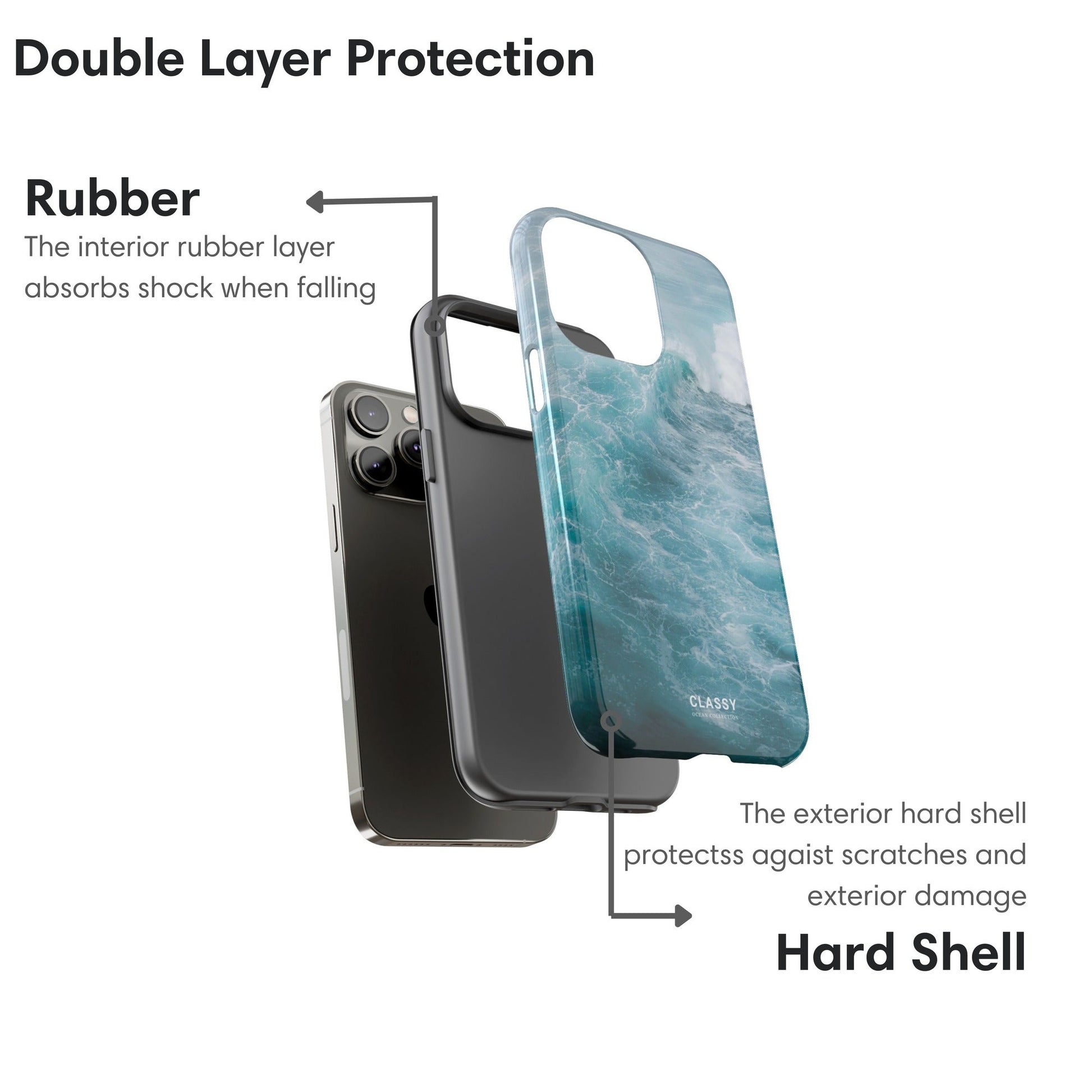Ocean Waves Tough Case - Classy Cases - Phone Case - iPhone 17 - Glossy - 