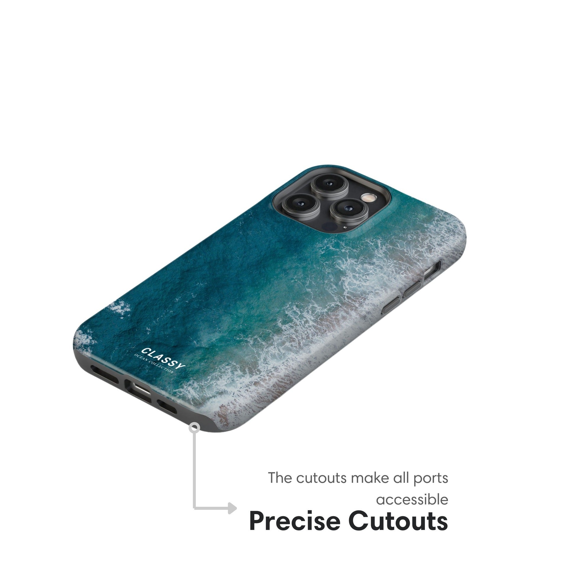 Ombre Ocean Waves Tough Case - Classy Cases - Phone Case - iPhone 17 - Glossy - 