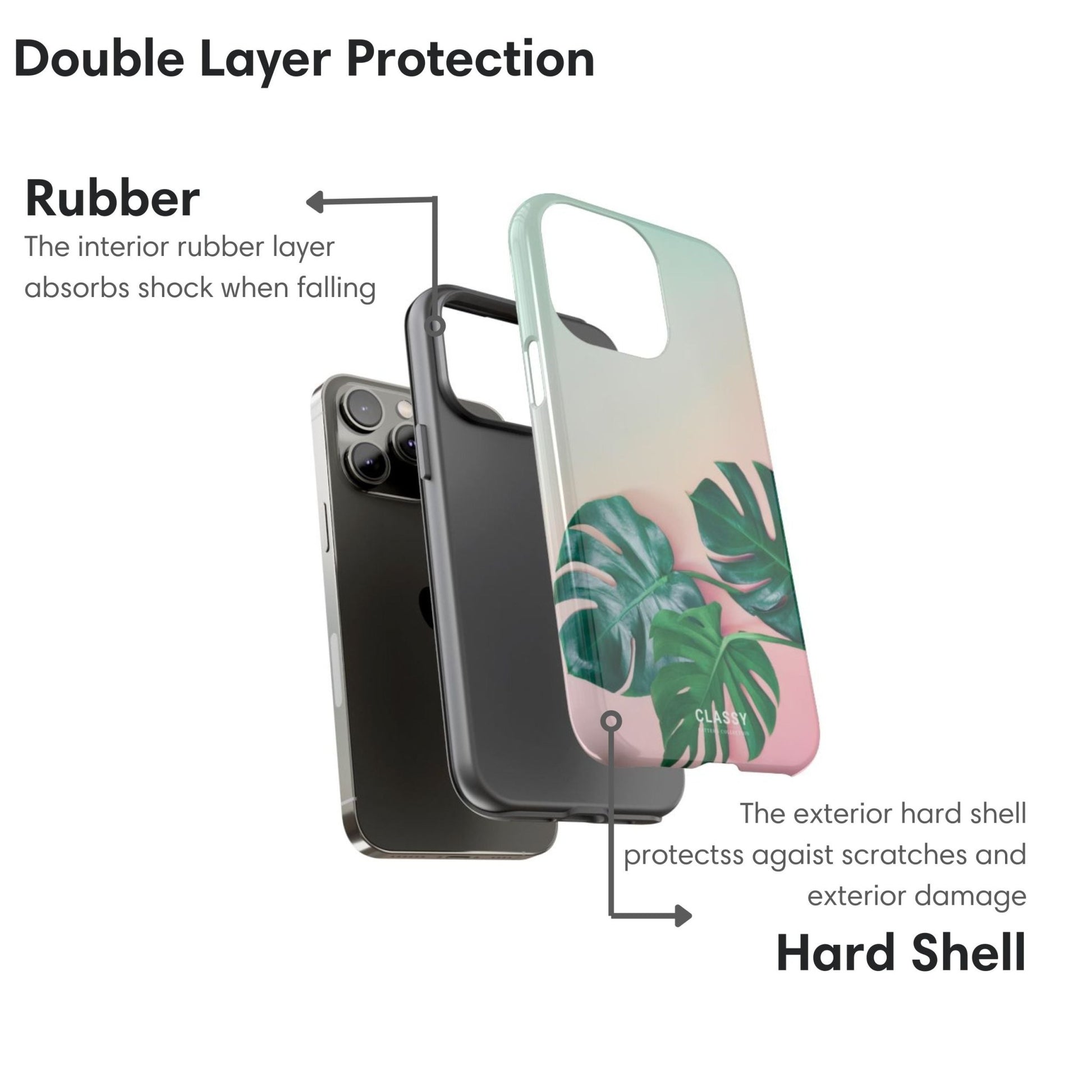Ombre Palm Leaves Tough Case - Classy Cases - Phone Case - iPhone 17 - Glossy - 