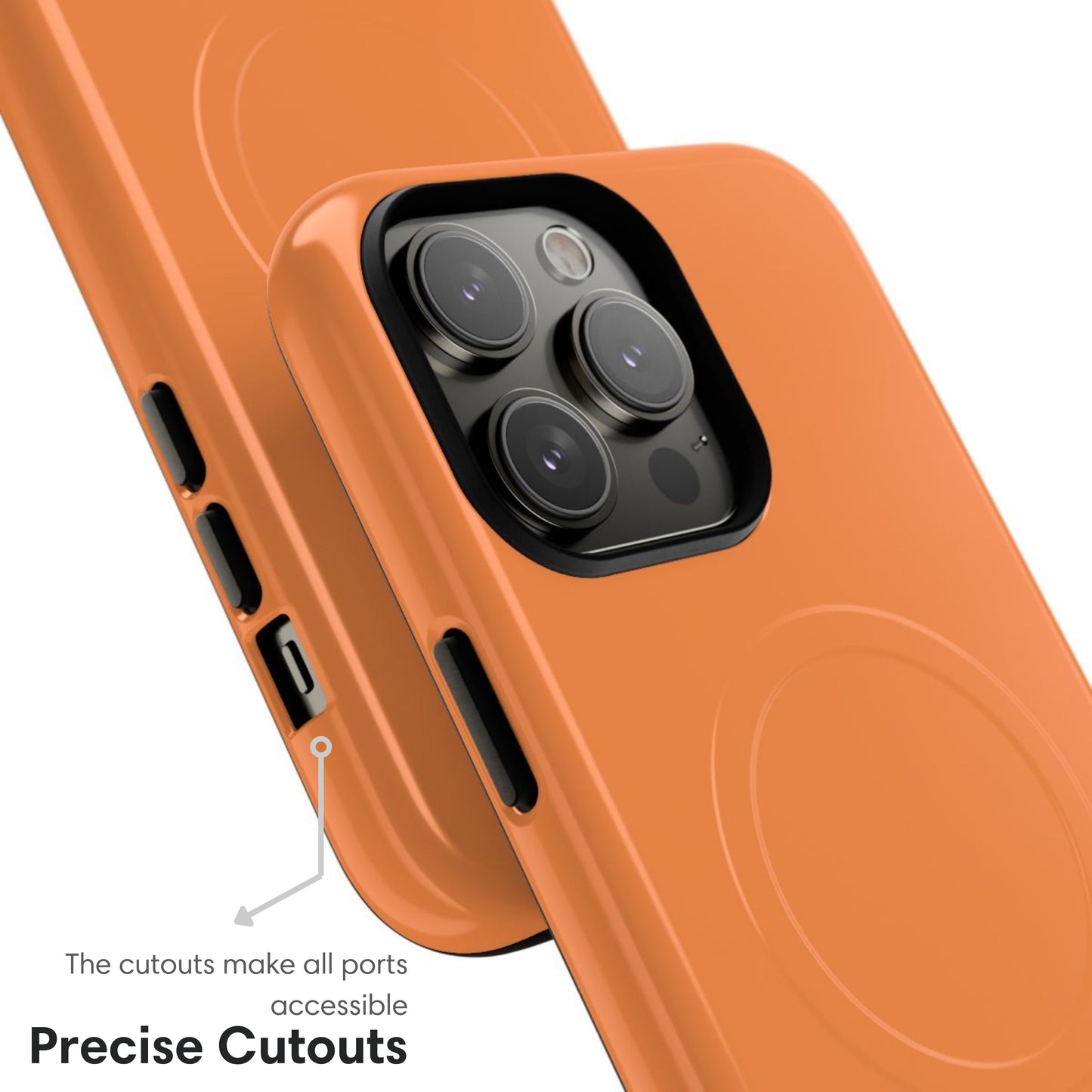MagSafe Orange Tough Case cutouts
