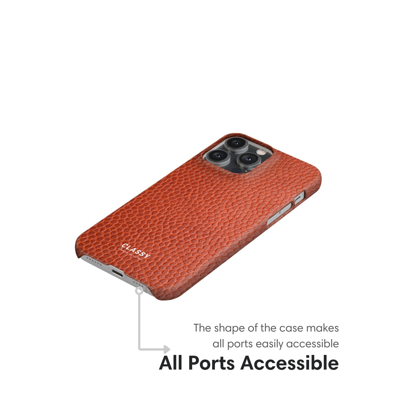 Orange Pattern Snap Case ports