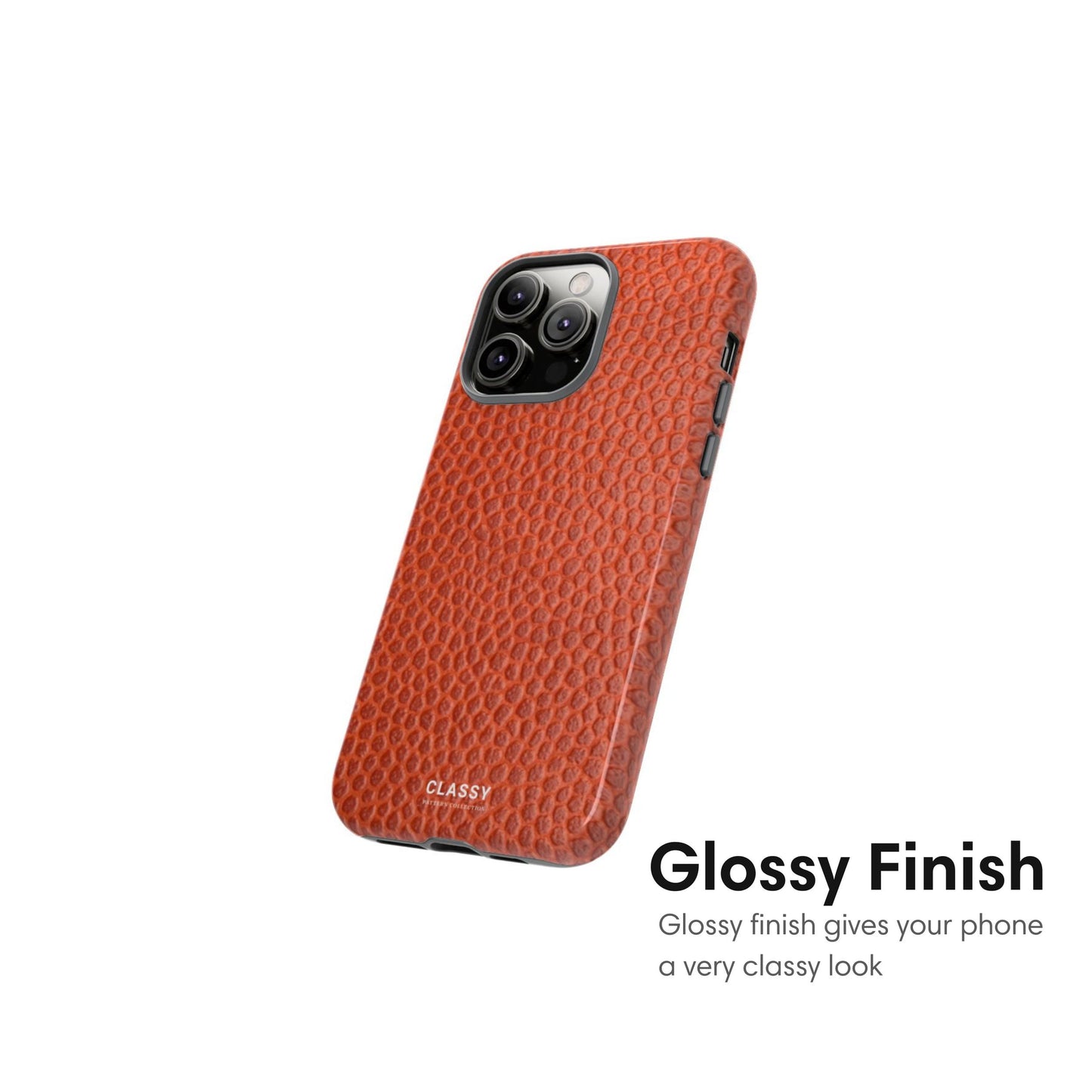 Orange Crocodile Print Tough Case glossy