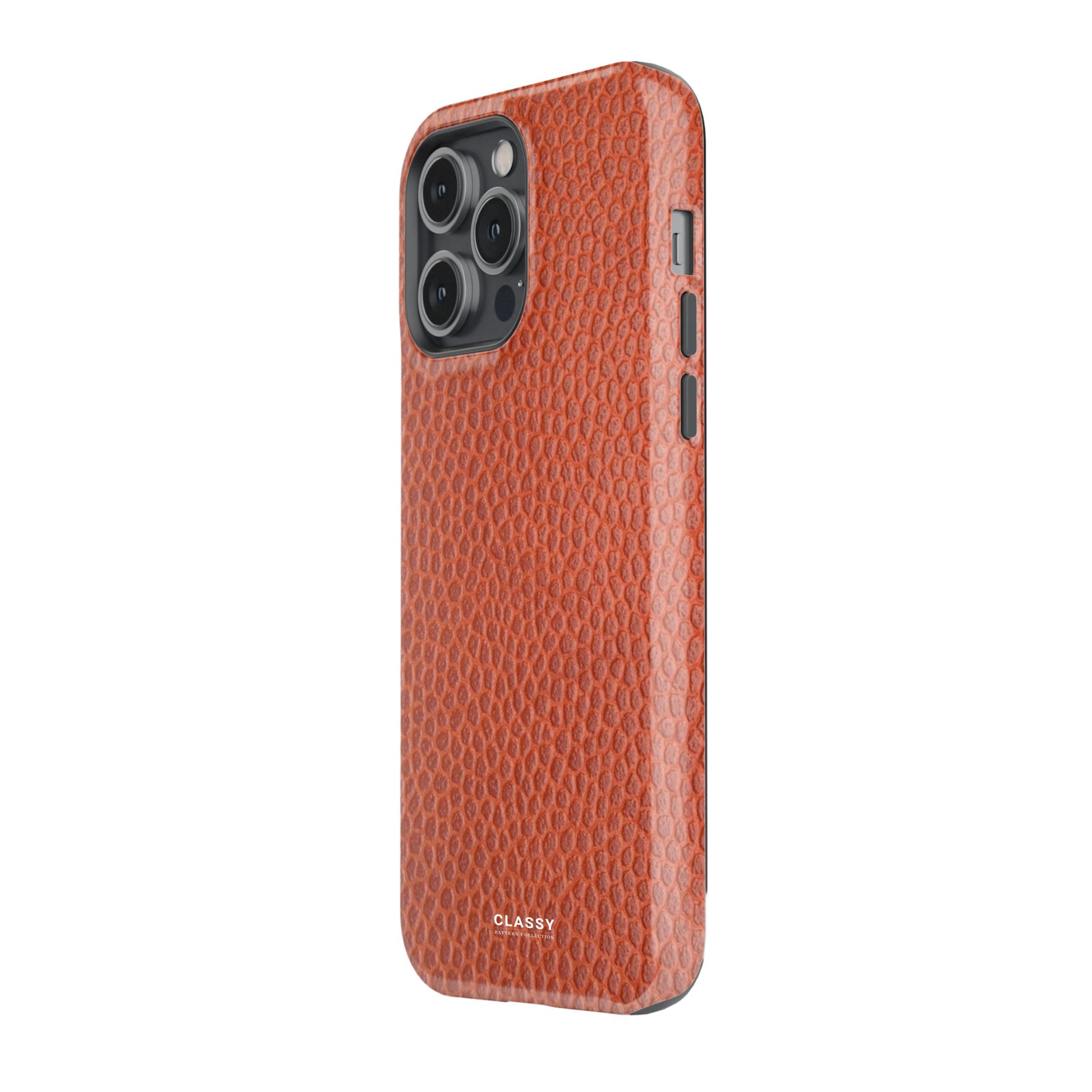 Orange Crocodile Print Tough Case side