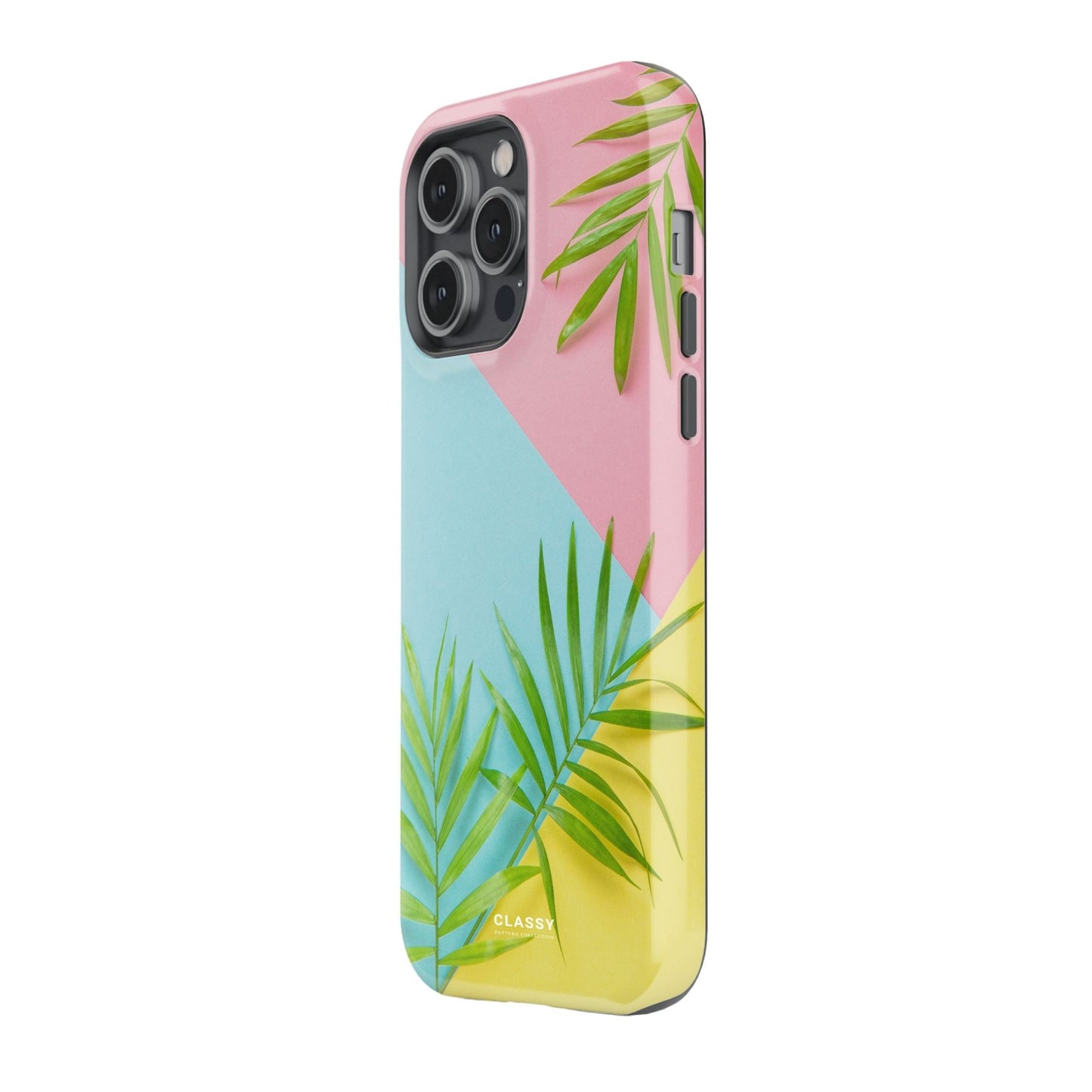 Palm Leaves Colorblock Tough Case - Classy Cases - Phone Case - iPhone 17 - Glossy - 