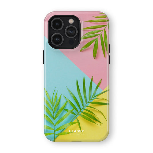 Palm Leaves Colorblock Tough Case - Classy Cases - Phone Case - iPhone 17 - Glossy - 