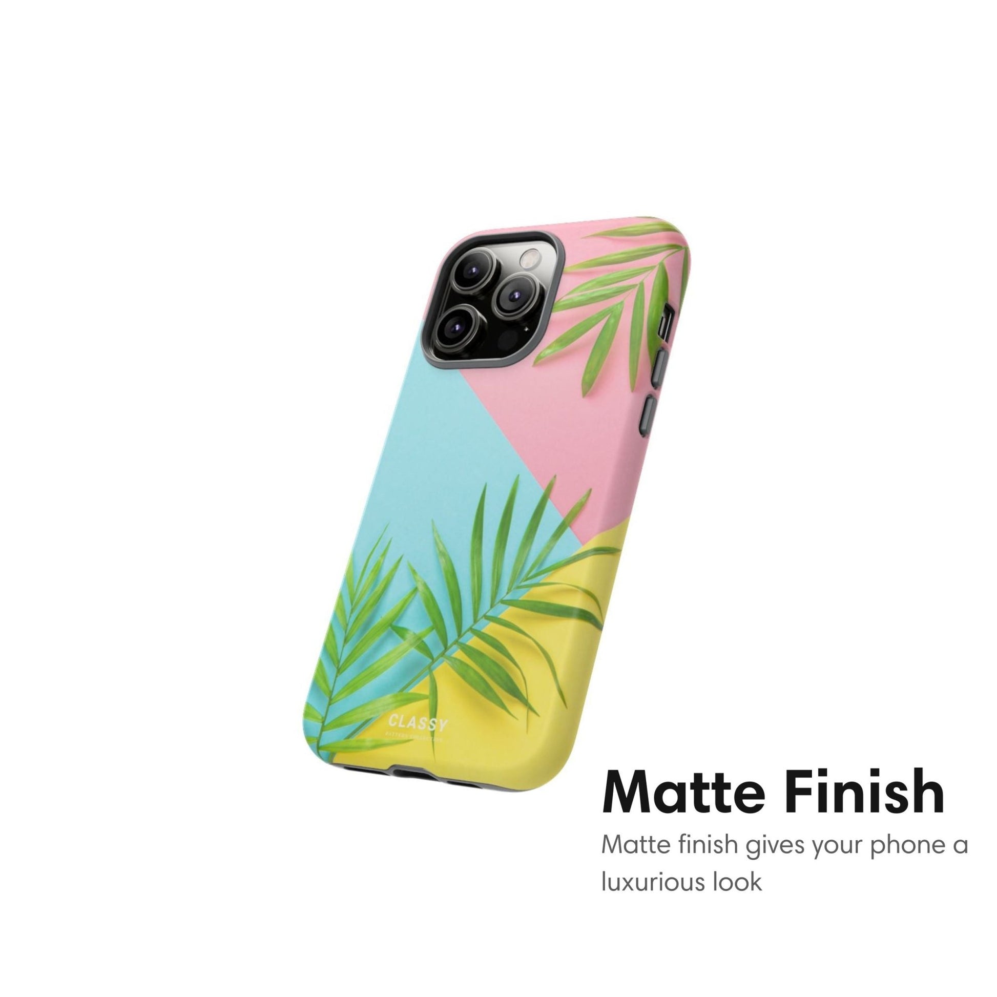 Palm Leaves Colorblock Tough Case - Classy Cases - Phone Case - iPhone 17 - Glossy - 