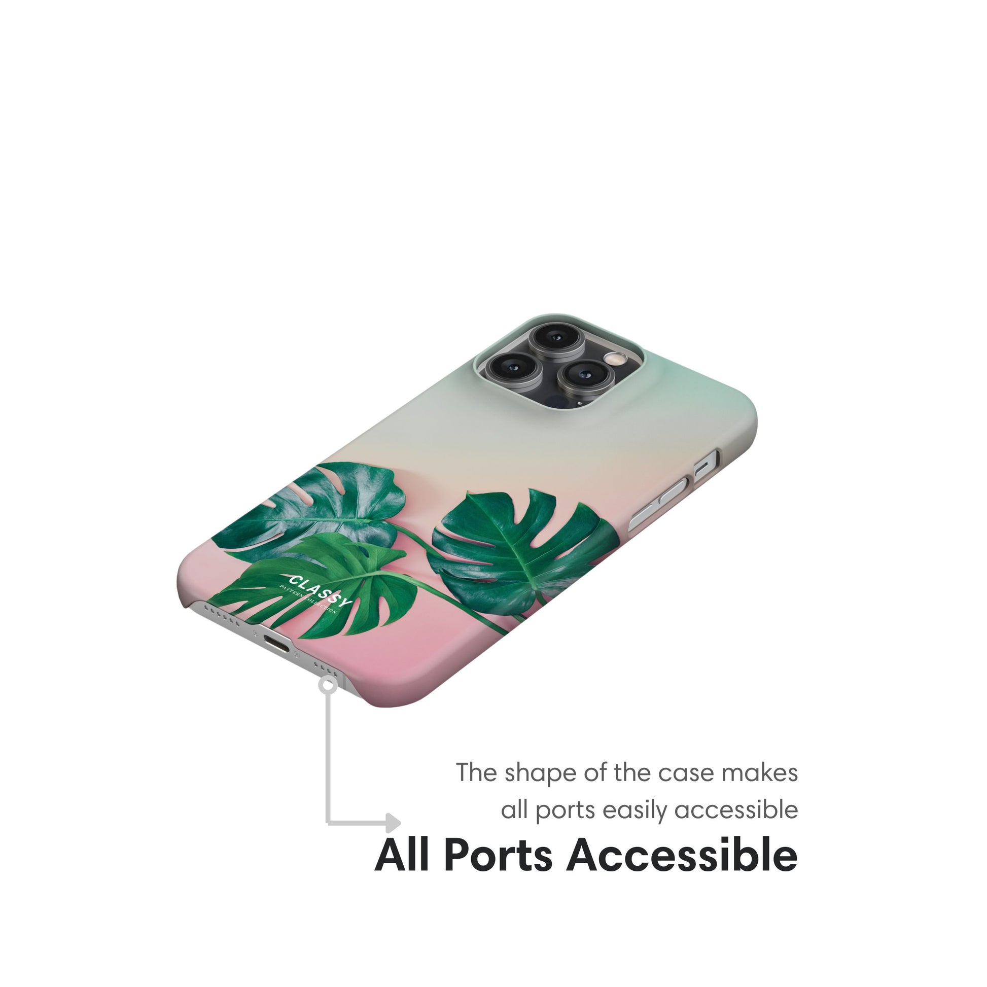 Ombre Palm Leaves Snap Case ports