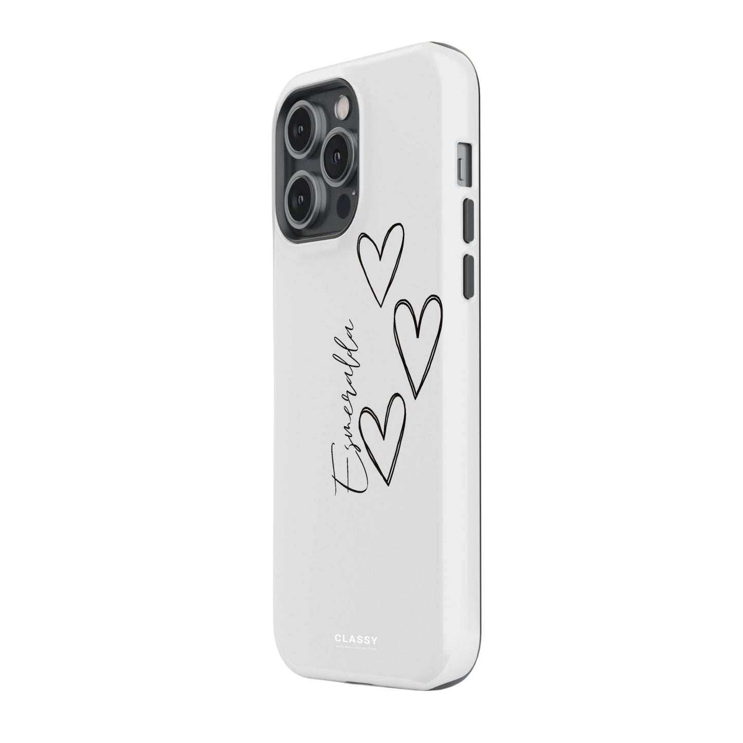 Personalized Couple Hearts Tough Case - White - Classy Cases - Phone Case - iPhone 17 - Glossy - 