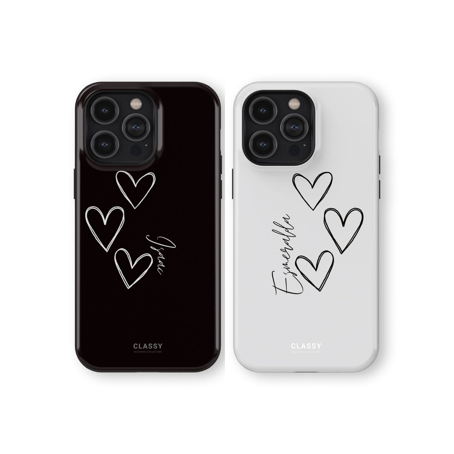 Personalized Couple Hearts Tough Case - White - Classy Cases - Phone Case - iPhone 17 - Glossy - 