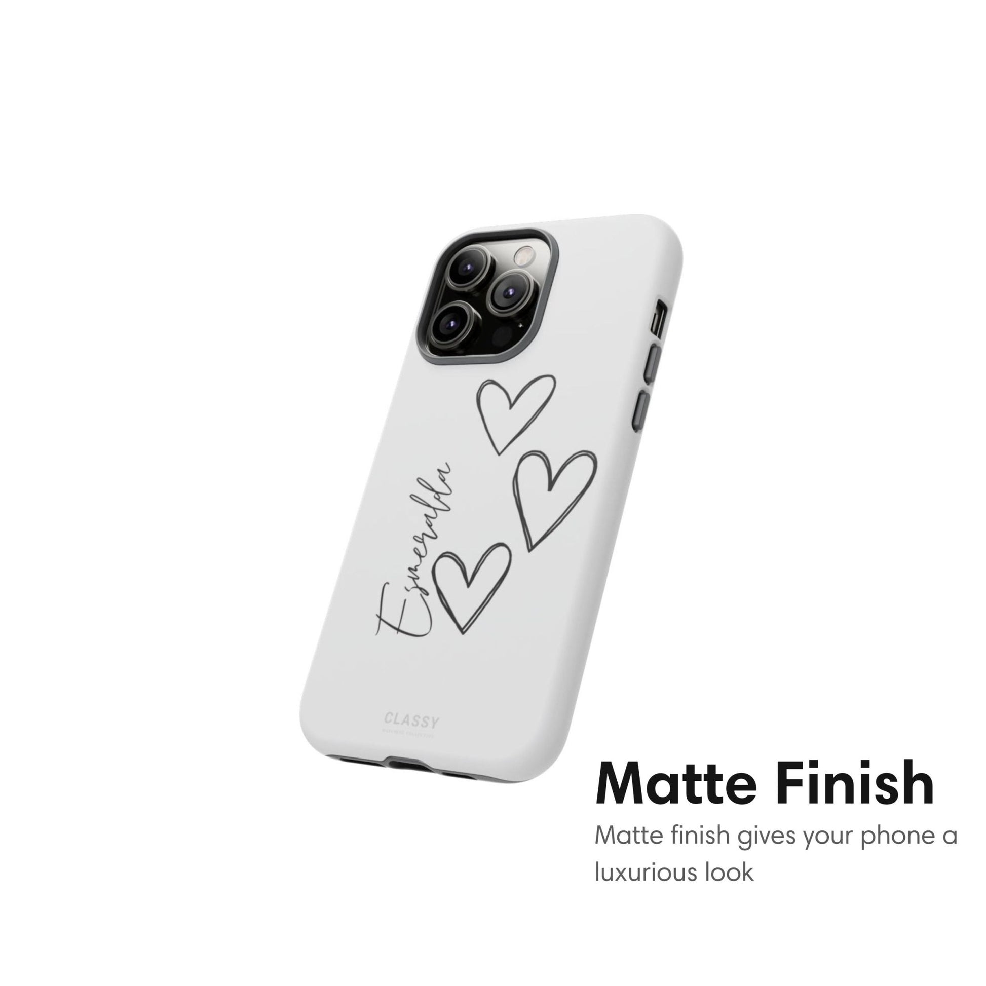Personalized Couple Hearts Tough Case - White - Classy Cases - Phone Case - iPhone 17 - Glossy - 