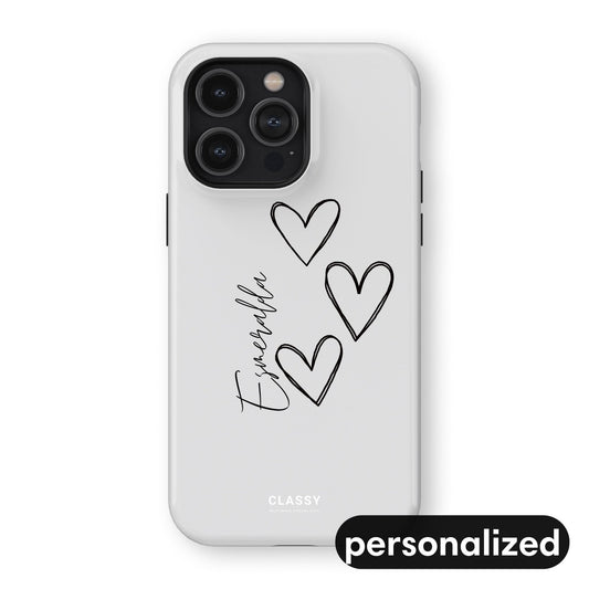 Personalized Couple Hearts Tough Case - White - Classy Cases - Phone Case - iPhone 17 - Glossy - 