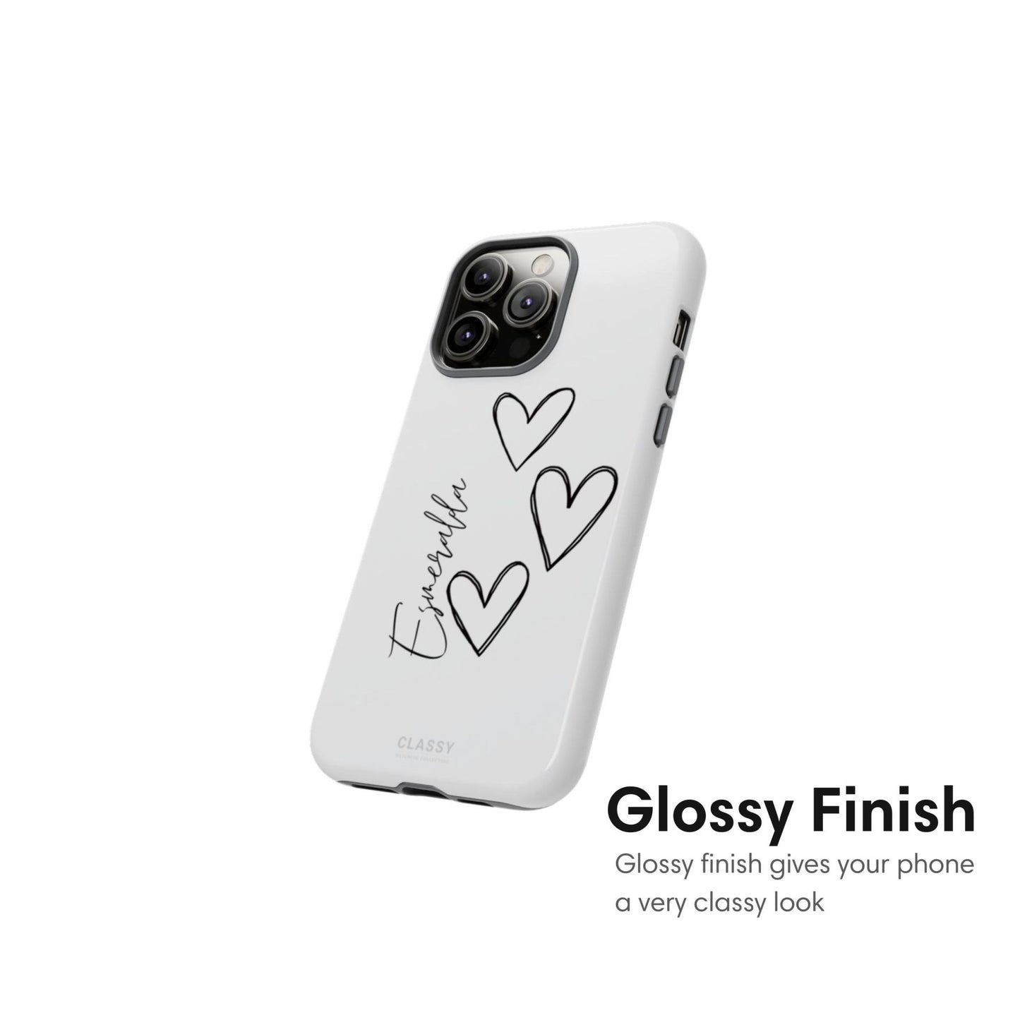 Personalized Couple Hearts Tough Case - White - Classy Cases - Phone Case - iPhone 17 - Glossy - 