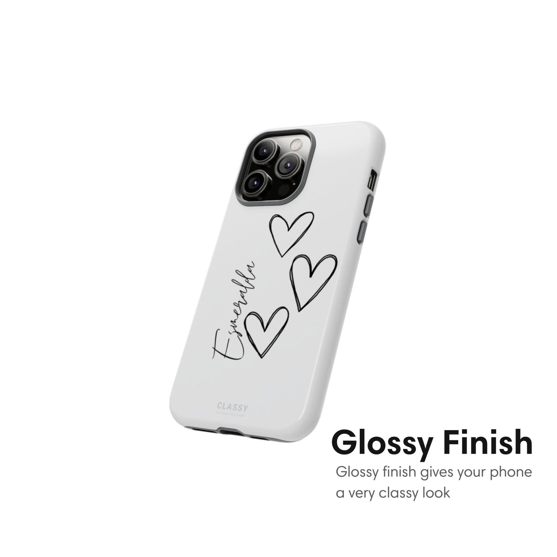 Personalized Couple Hearts Tough Case - White - Classy Cases - Phone Case - iPhone 17 - Glossy - 