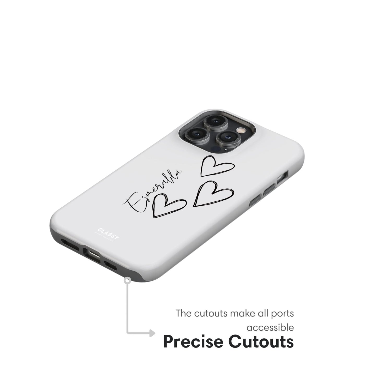 Personalized Couple Hearts Tough Case - White - Classy Cases - Phone Case - iPhone 17 - Glossy - 