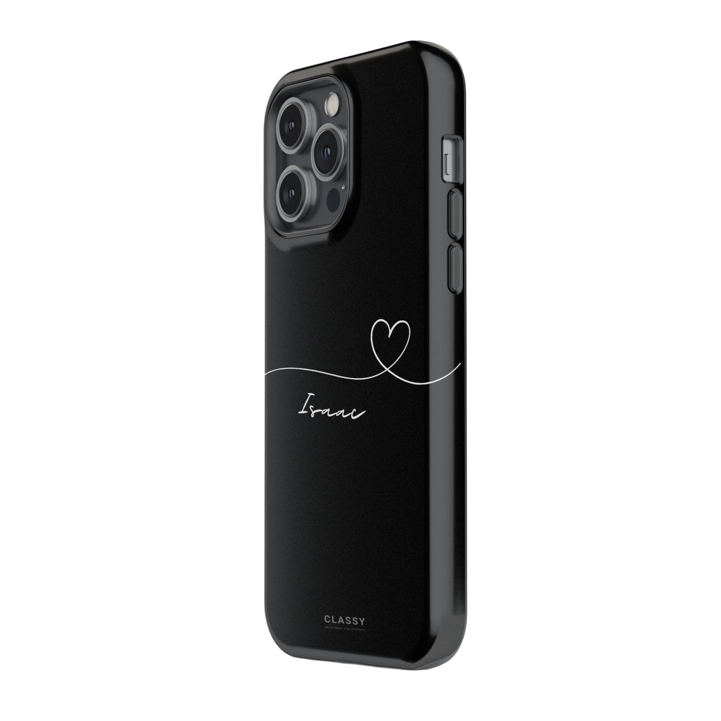 Personalized Heart Drawing Couple Tough Case - Black - Classy Cases - Phone Case - iPhone 17 - Glossy - 
