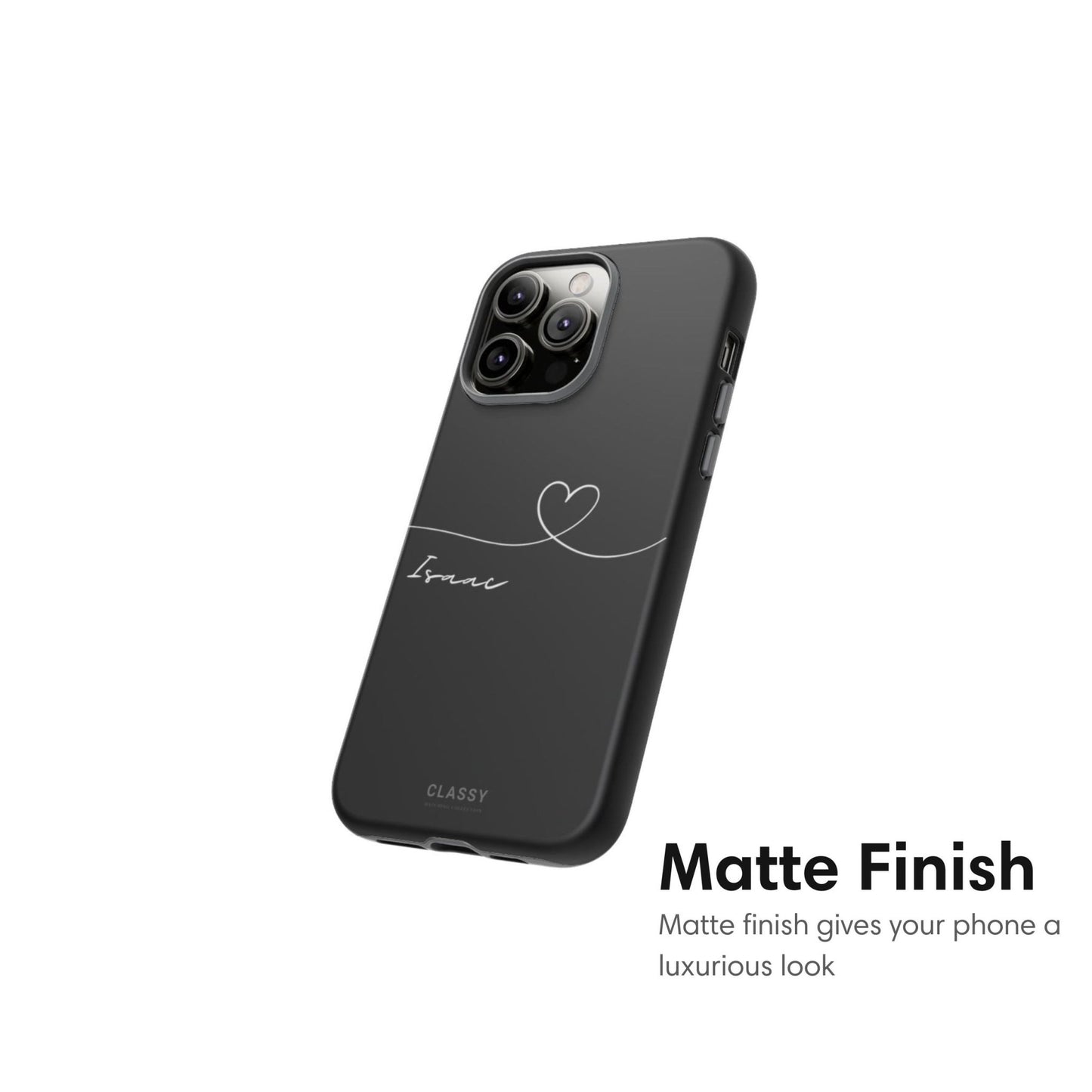 Personalized Heart Drawing Couple Tough Case - Black - Classy Cases - Phone Case - iPhone 17 - Glossy - 