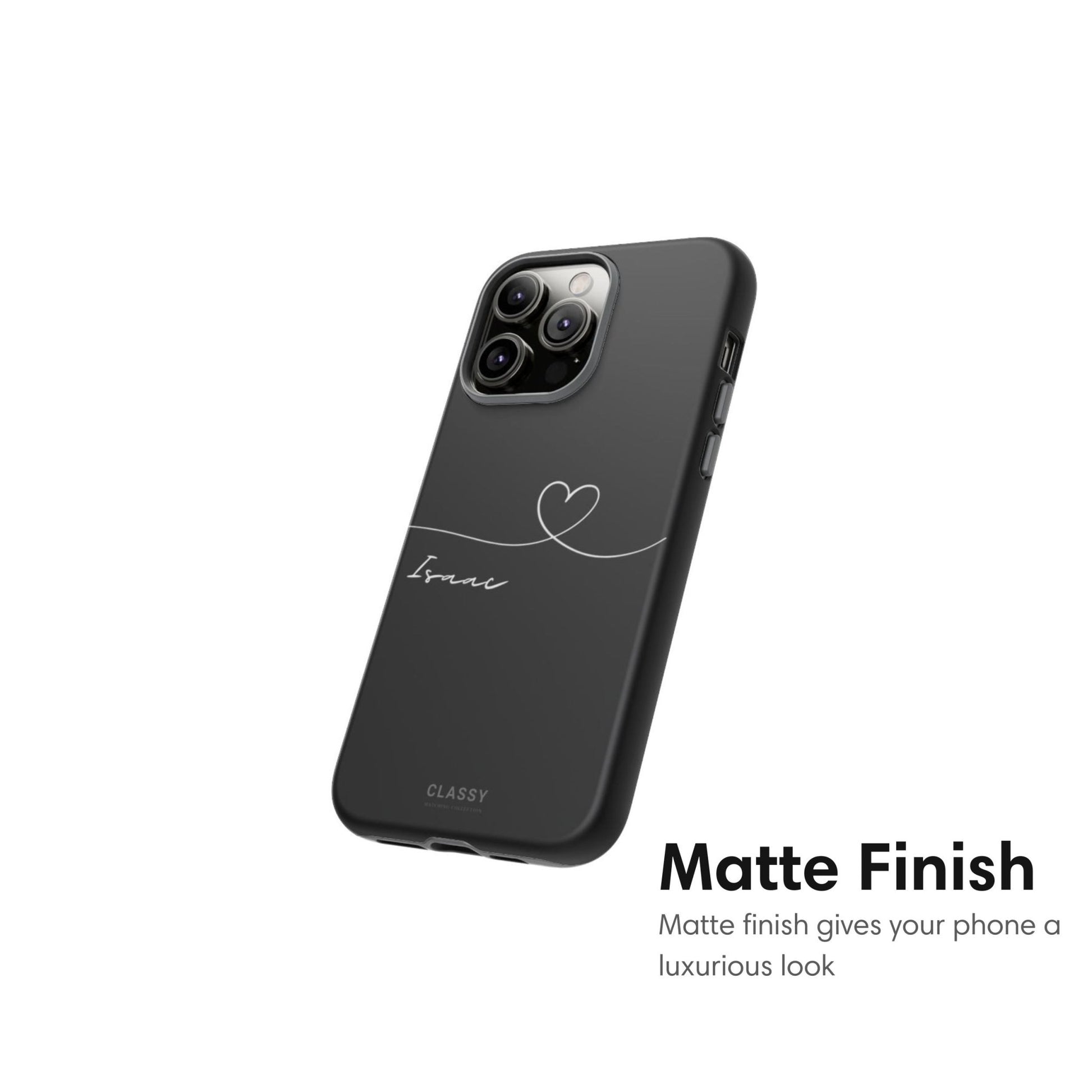 Personalized Heart Drawing Couple Tough Case - Black - Classy Cases - Phone Case - iPhone 17 - Glossy - 