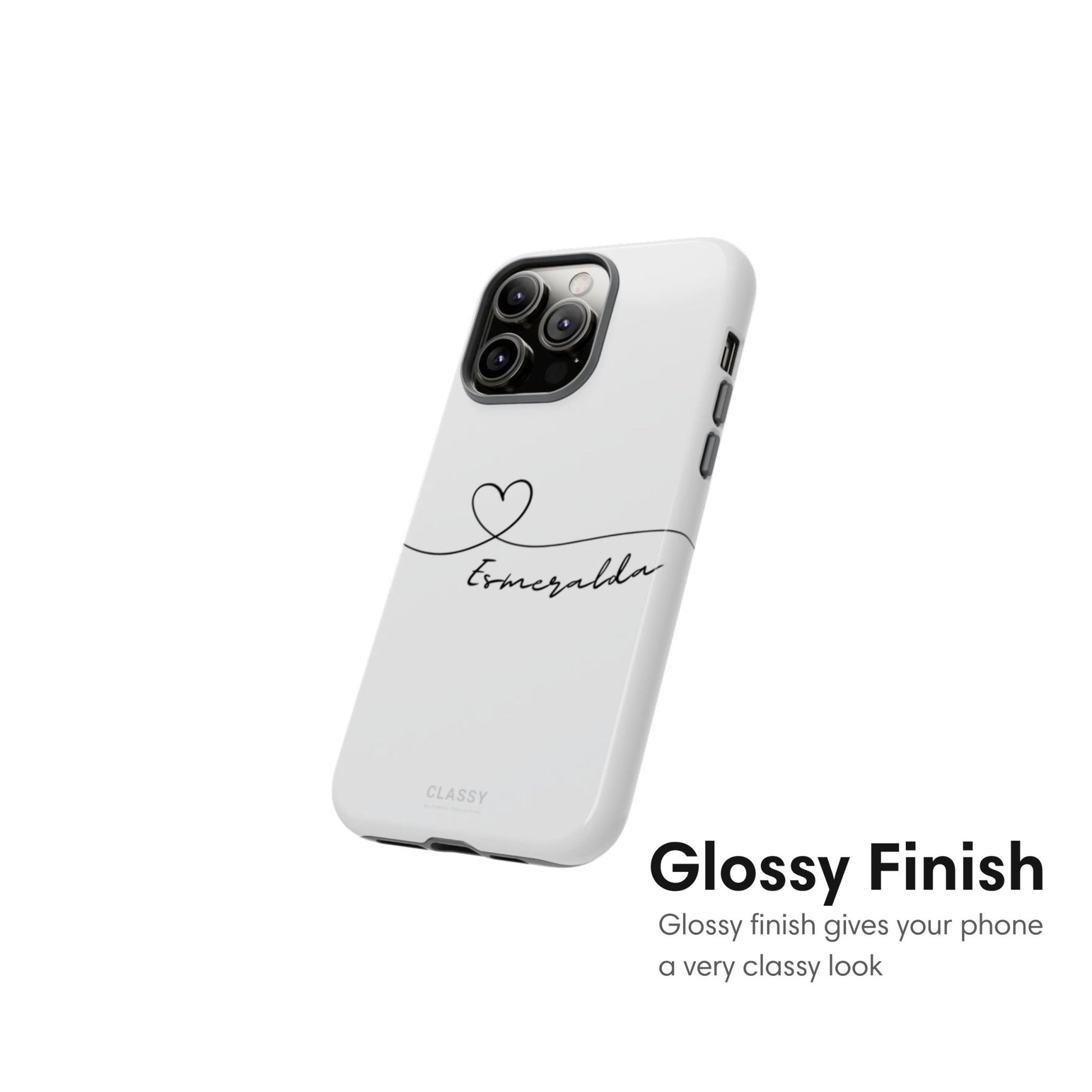 Personalized Heart Drawing Couple Tough Case - White - Classy Cases - Phone Case - iPhone 17 - Glossy - 