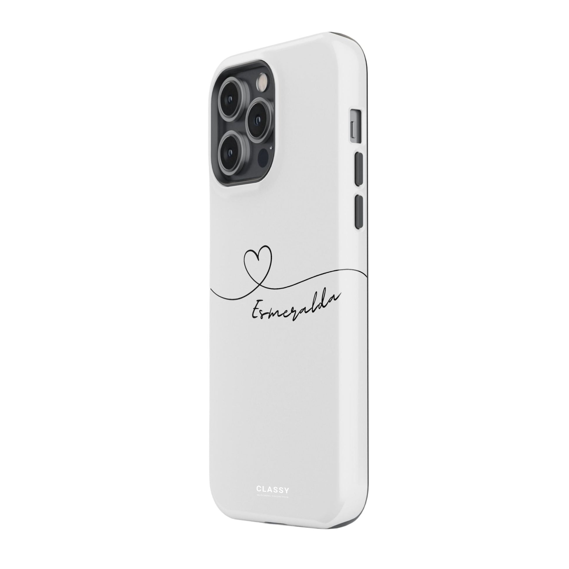 Personalized Heart Drawing Couple Tough Case - White - Classy Cases - Phone Case - iPhone 17 - Glossy - 