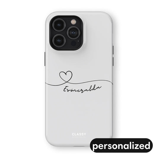 Personalized Heart Drawing Couple Tough Case - White - Classy Cases - Phone Case - iPhone 17 - Glossy - 
