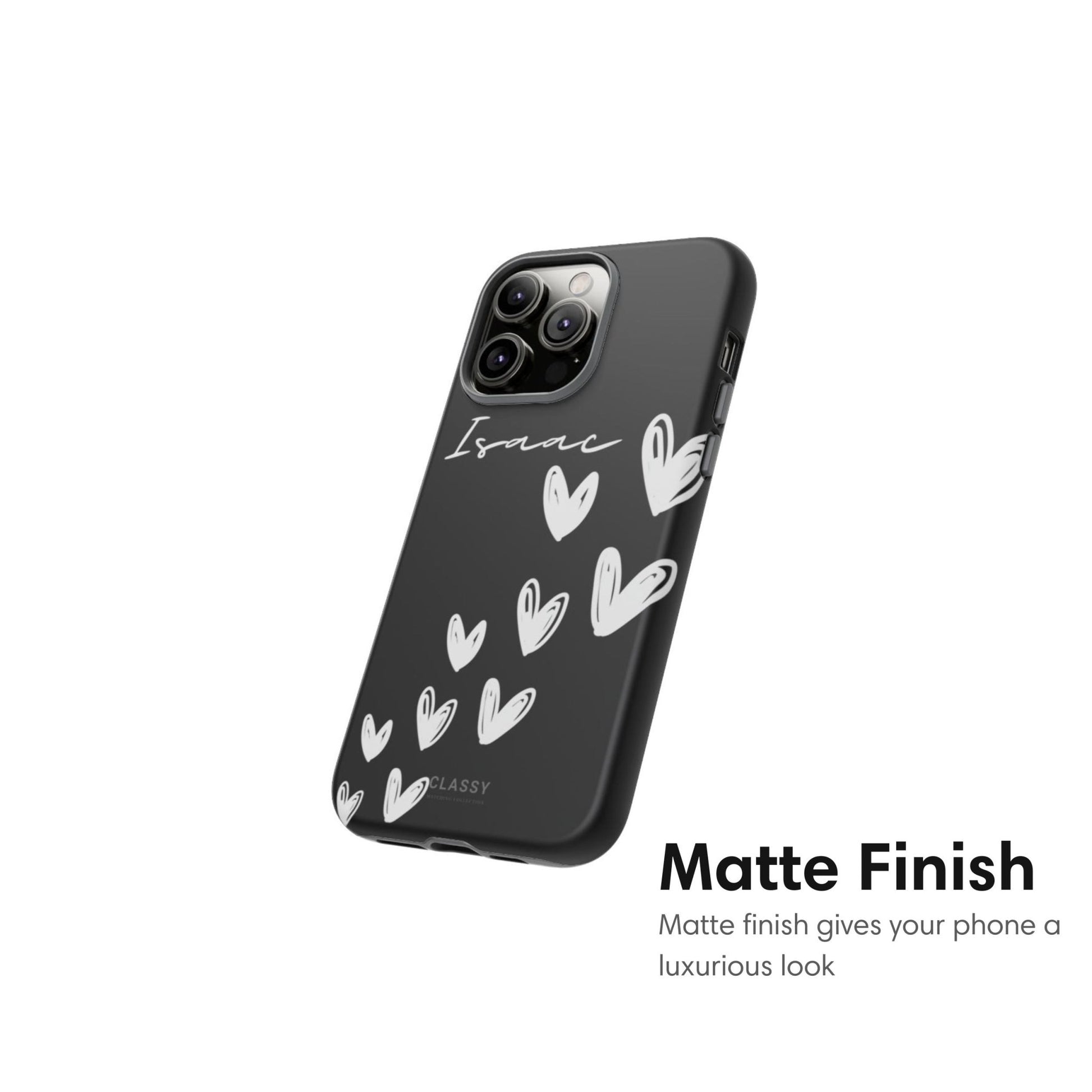 Personalized Hearts Couple Tough Case - Black - Classy Cases - Phone Case - iPhone 17 - Glossy - 