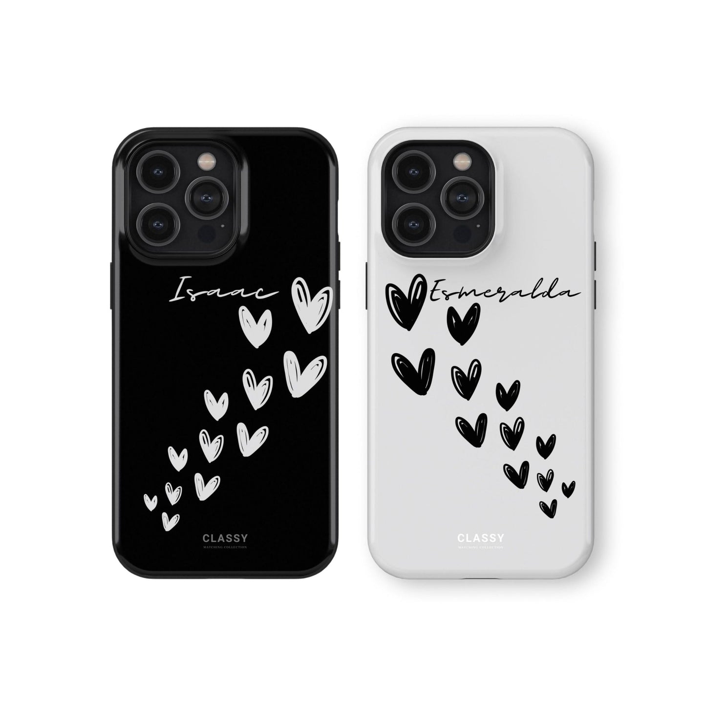 Personalized Hearts Couple Tough Case - Black - Classy Cases - Phone Case - iPhone 17 - Glossy - 