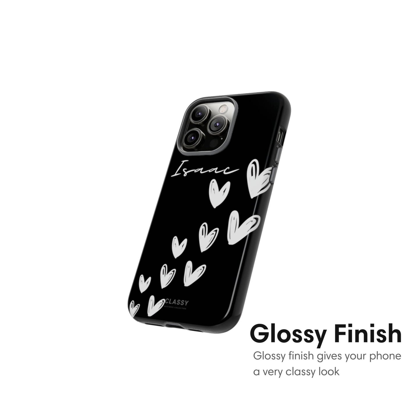 Personalized Hearts Couple Tough Case - Black - Classy Cases - Phone Case - iPhone 17 - Glossy - 