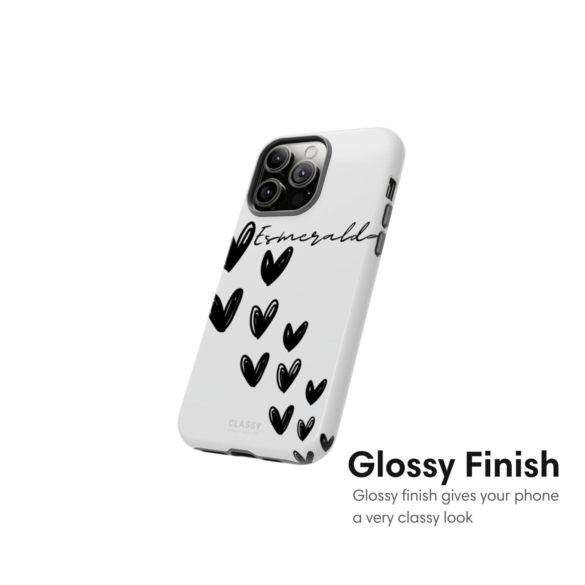 Personalized Hearts Couple Tough Case - White - Classy Cases - Phone Case - iPhone 17 - Glossy - 