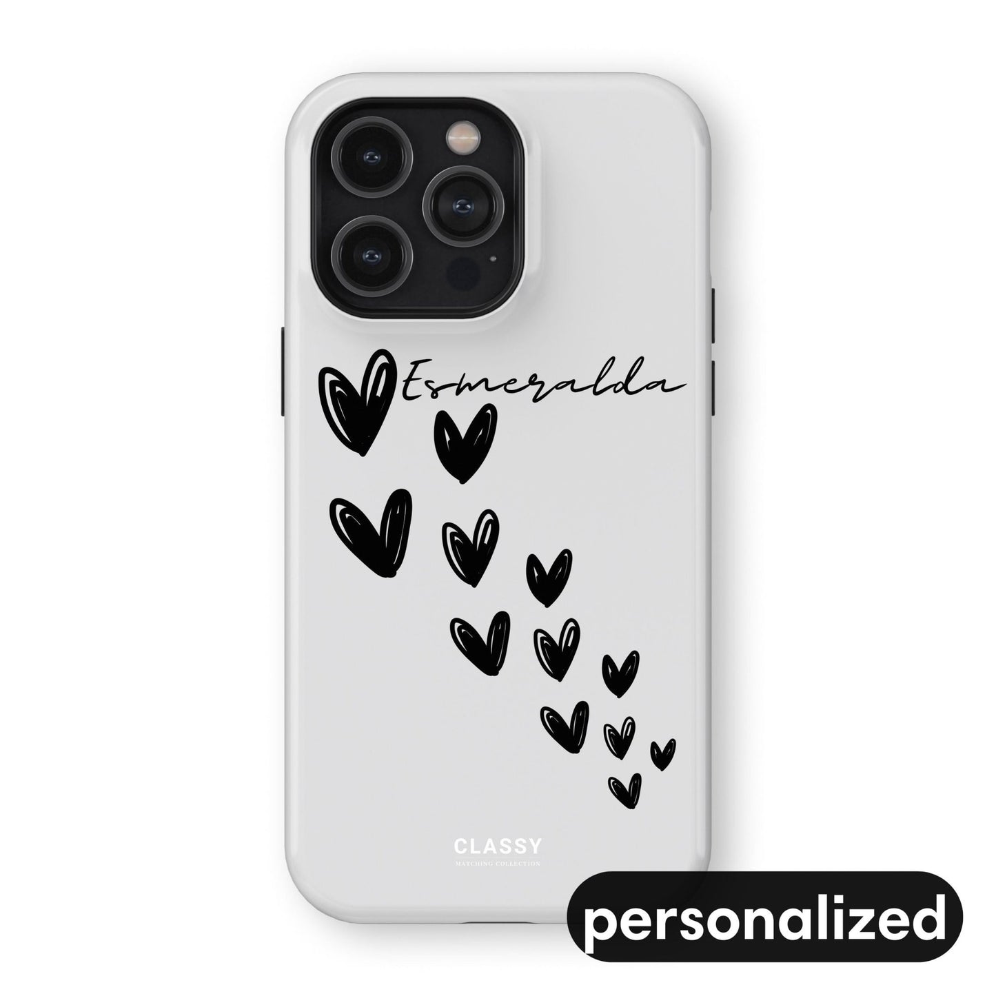 Personalized Hearts Couple Tough Case - White - Classy Cases - Phone Case - iPhone 17 - Glossy - 
