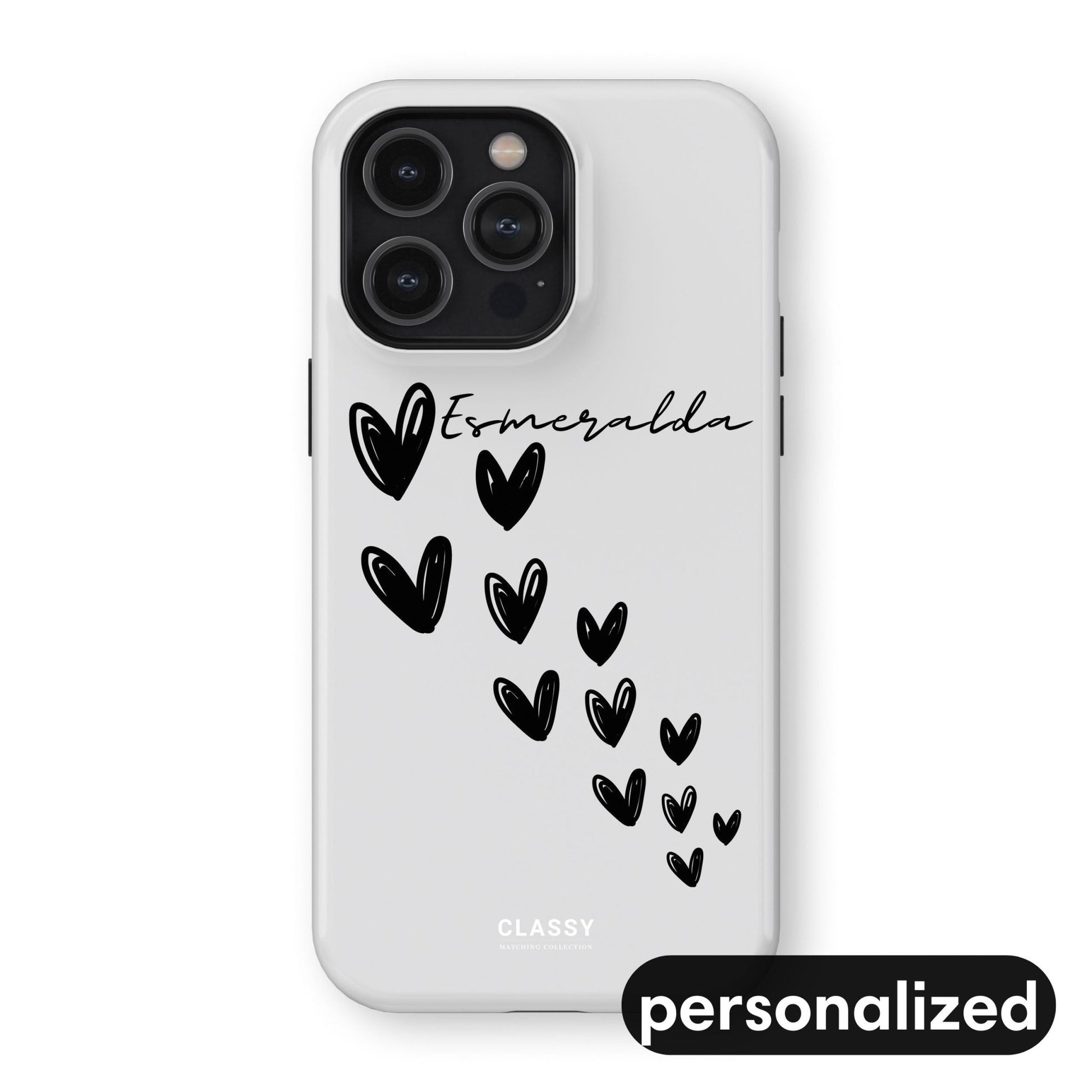 Personalized Hearts Couple Tough Case - White - Classy Cases - Phone Case - iPhone 17 - Glossy - 