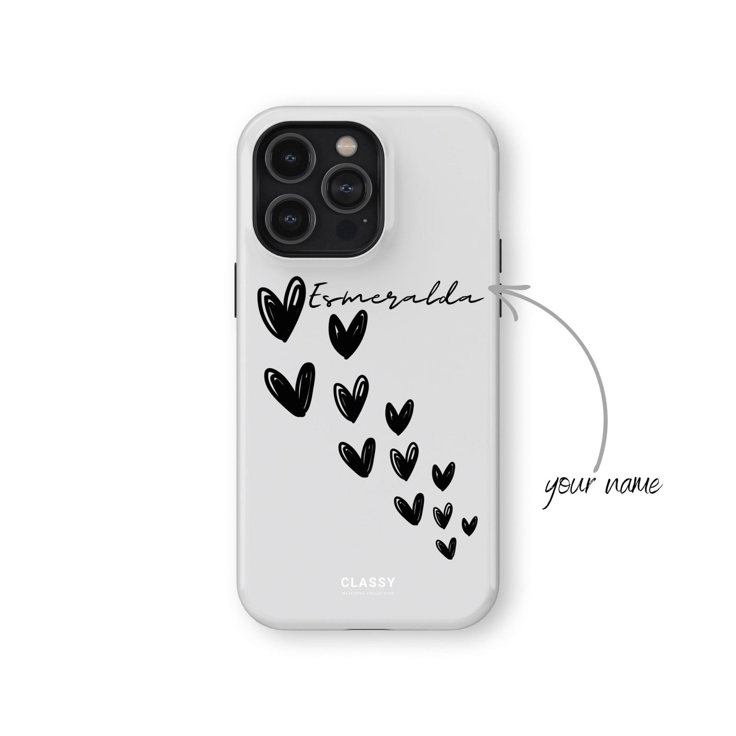 Personalized Hearts Couple Tough Case - White - Classy Cases - Phone Case - iPhone 17 - Glossy - 