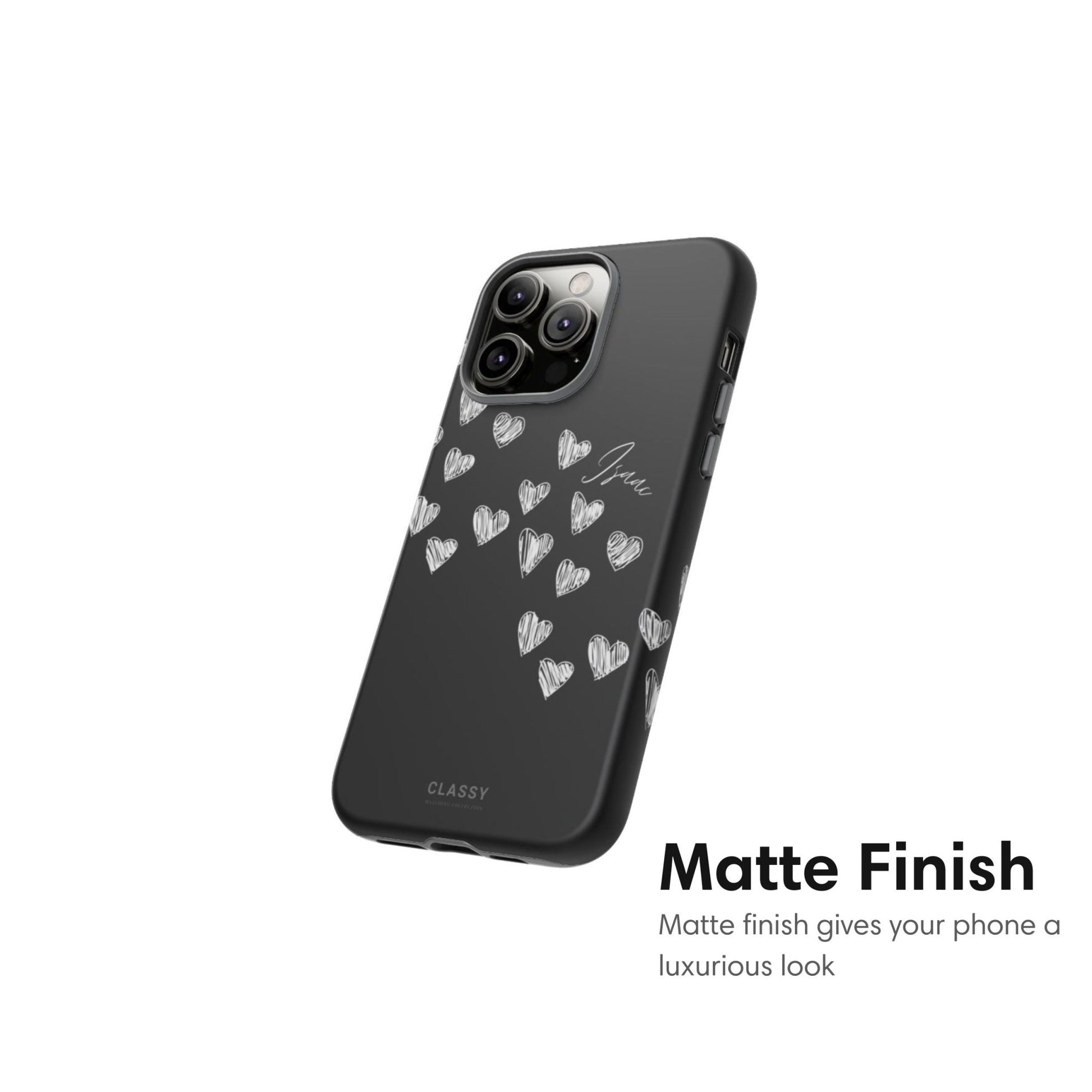 Personalized Little Hearts Couple Tough Case - Black - Classy Cases - Phone Case - iPhone 17 - Glossy - 