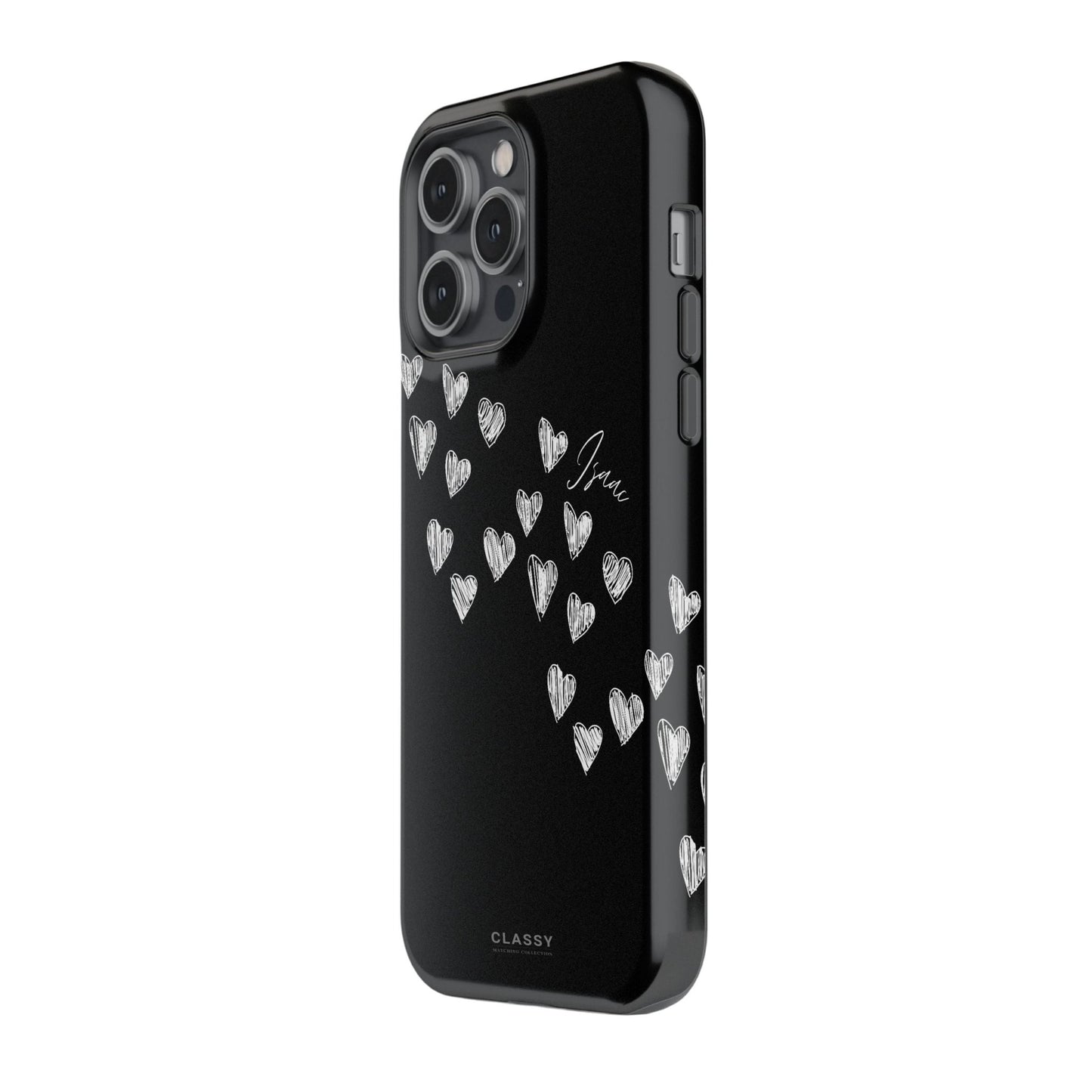Personalized Little Hearts Couple Tough Case - Black - Classy Cases - Phone Case - iPhone 17 - Glossy - 
