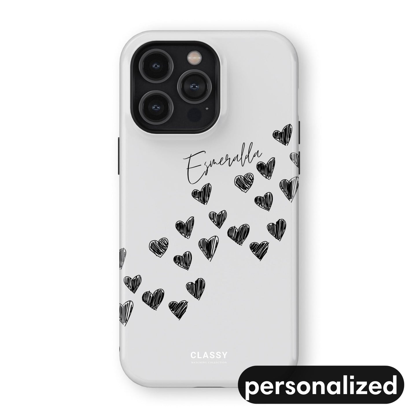 Personalized Little Hearts Couple Tough Case - White - Classy Cases - Phone Case - iPhone 17 - Glossy - 