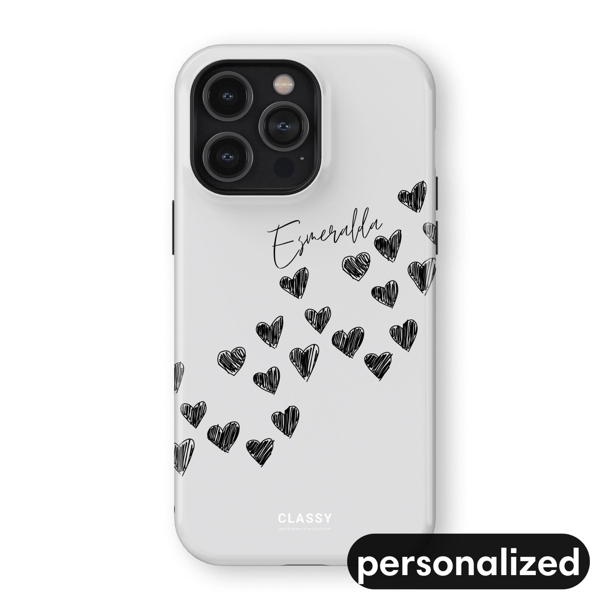 Personalized Little Hearts Couple Tough Case - White - Classy Cases - Phone Case - iPhone 17 - Glossy - 