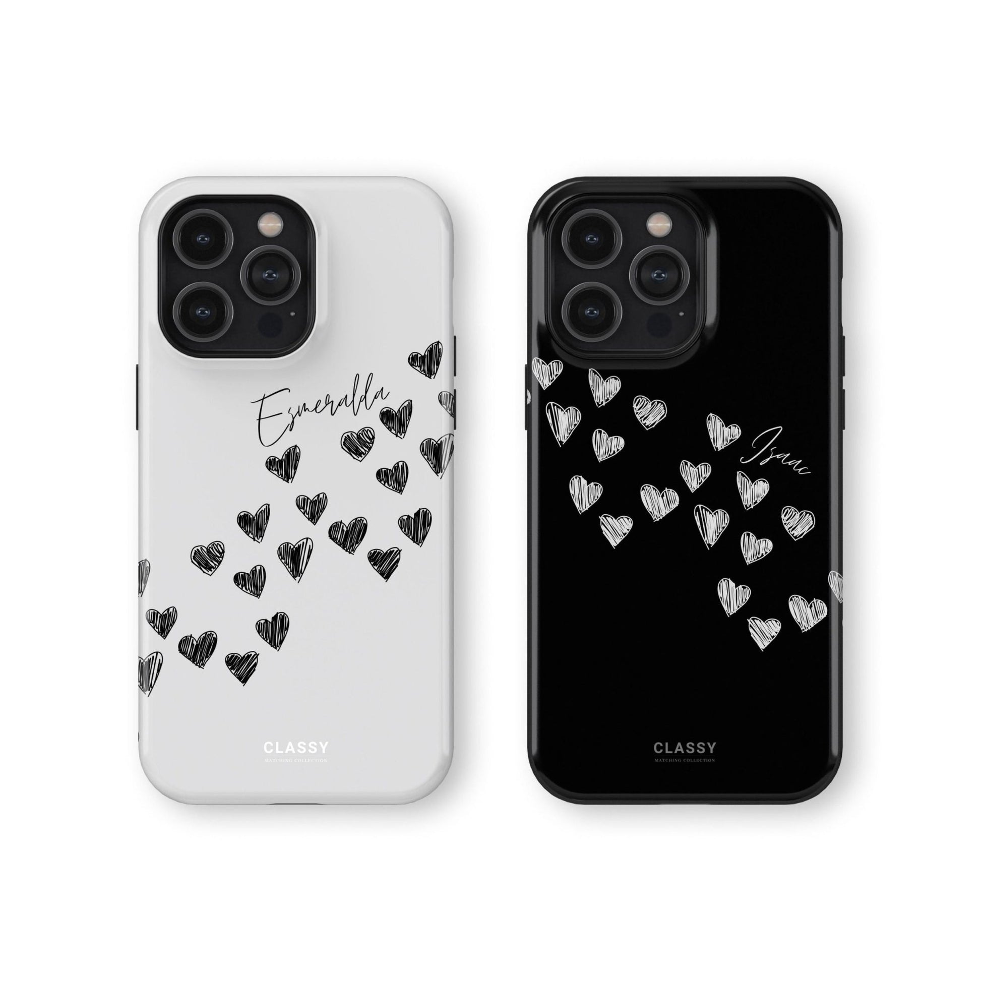 Personalized Little Hearts Couple Tough Case - White - Classy Cases - Phone Case - iPhone 17 - Glossy - 