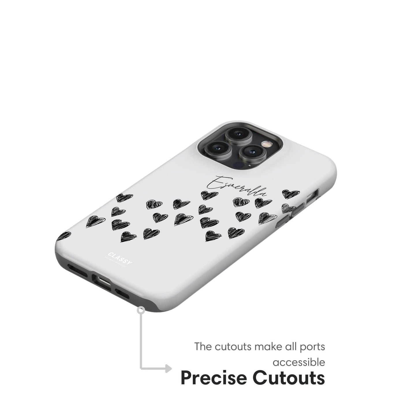 Personalized Little Hearts Couple Tough Case - White - Classy Cases - Phone Case - iPhone 17 - Glossy - 