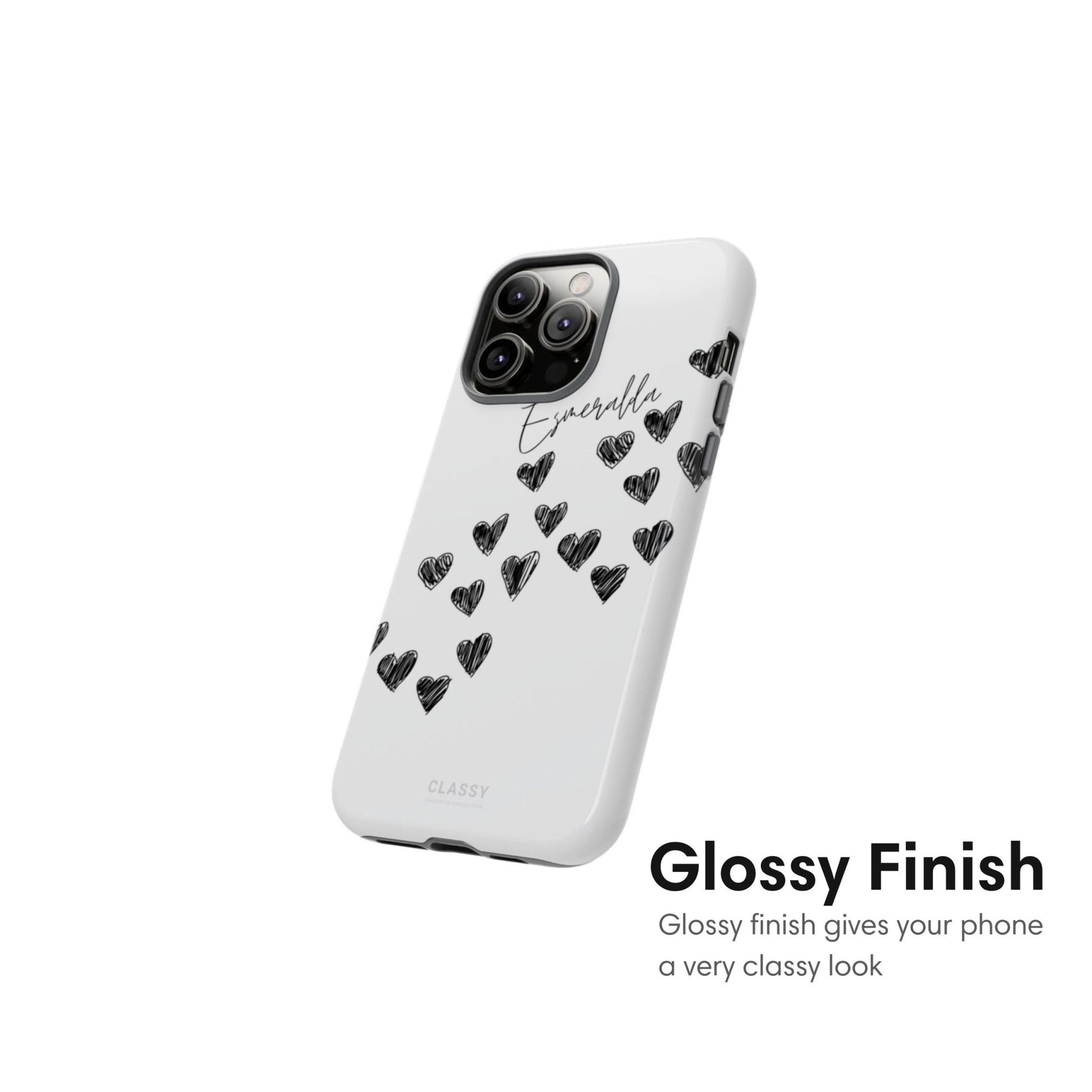 Personalized Little Hearts Couple Tough Case - White - Classy Cases - Phone Case - iPhone 17 - Glossy - 