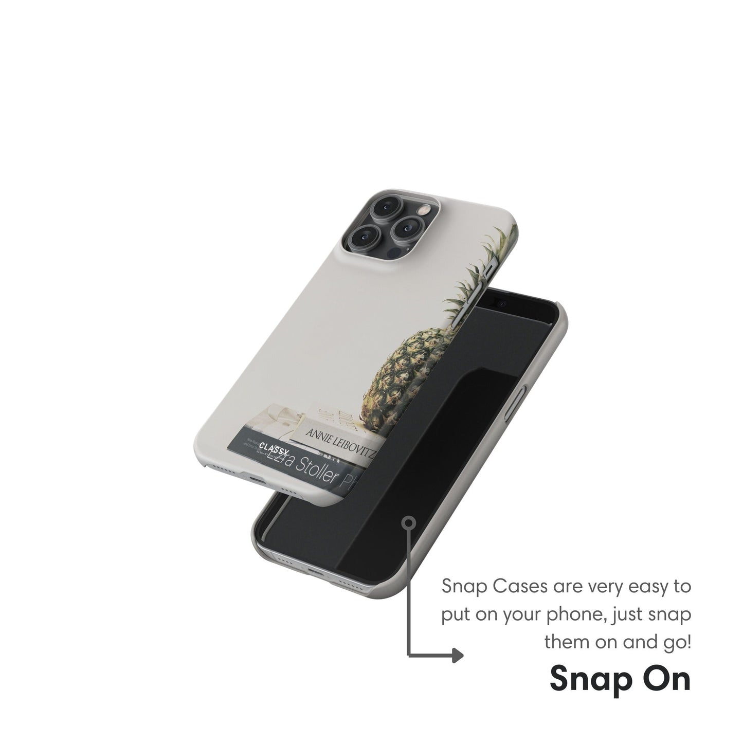 Pineapple on Books Snap Case - Classy Cases - Phone Case - iPhone 17 - Glossy - 