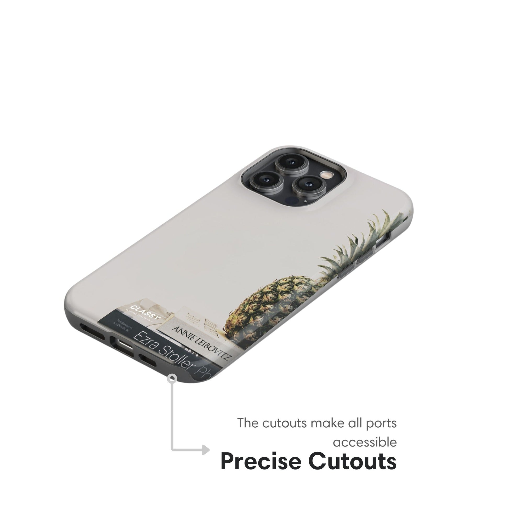 Pineapple on Books Tough Case - Classy Cases - Phone Case - iPhone 17 - Glossy - 